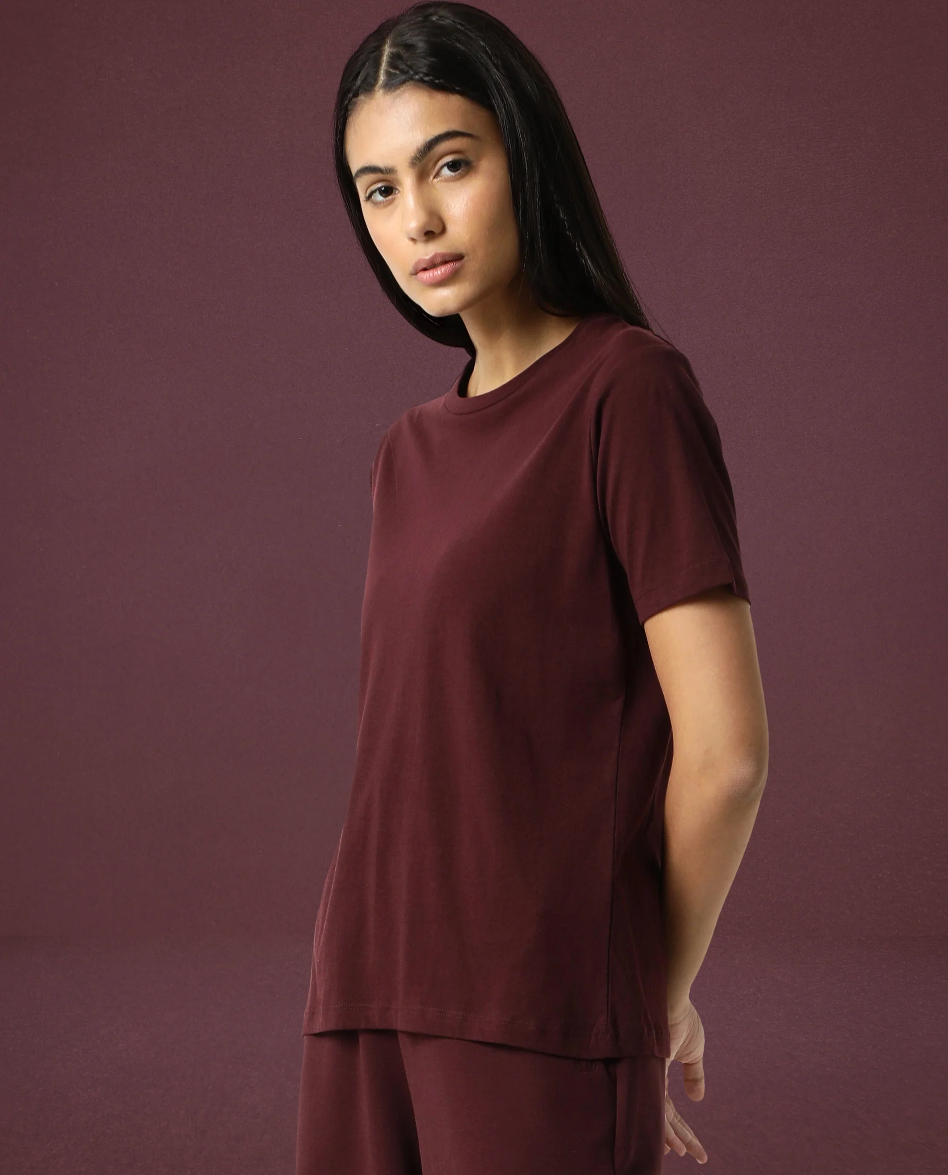 Rareism Women's Light Weight High Stretch 180 Gsm Cotton Crew Neck Plain Regular Fit T-Shirt - Image 4