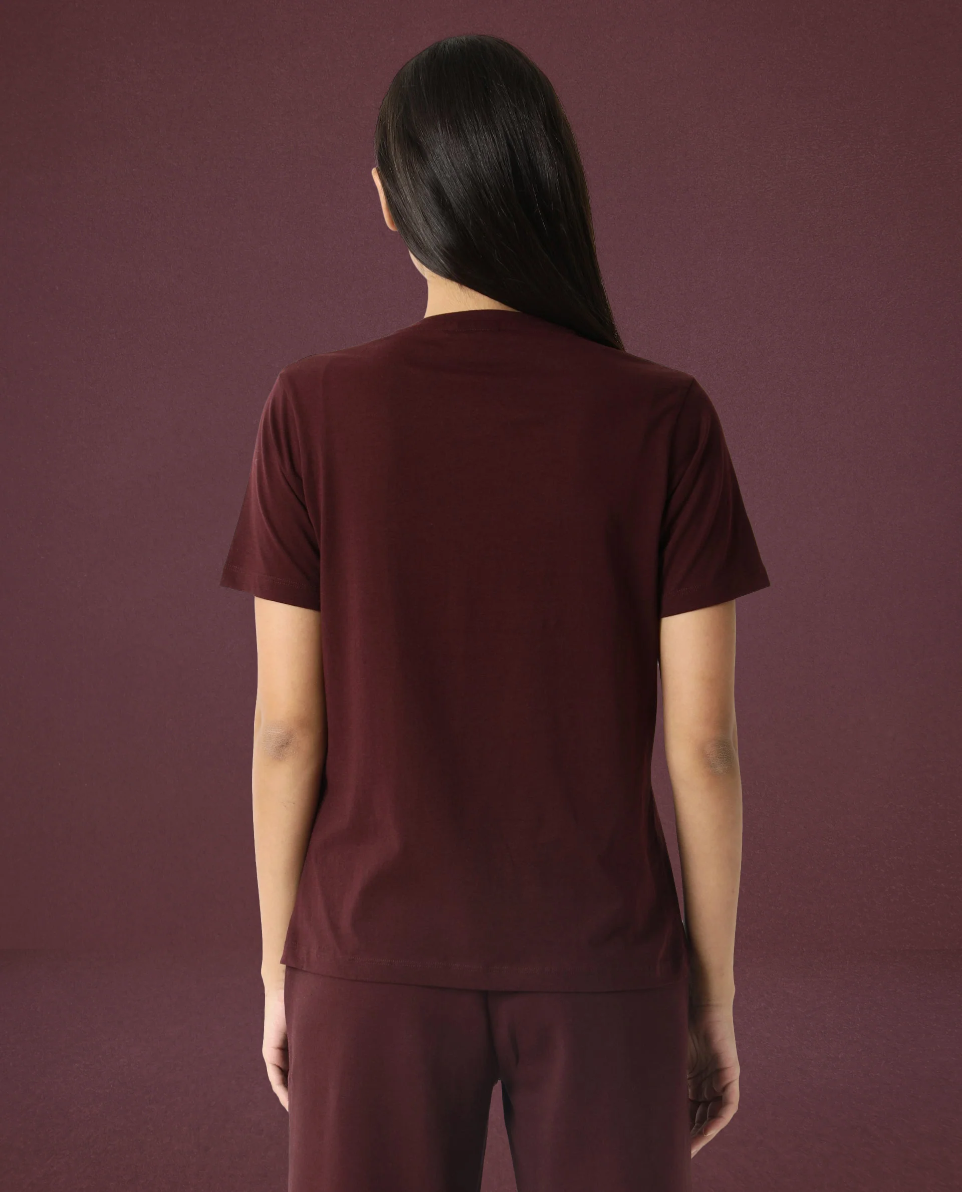 Rareism Women's Light Weight High Stretch 180 Gsm Cotton Crew Neck Plain Regular Fit T-Shirt - Image 5
