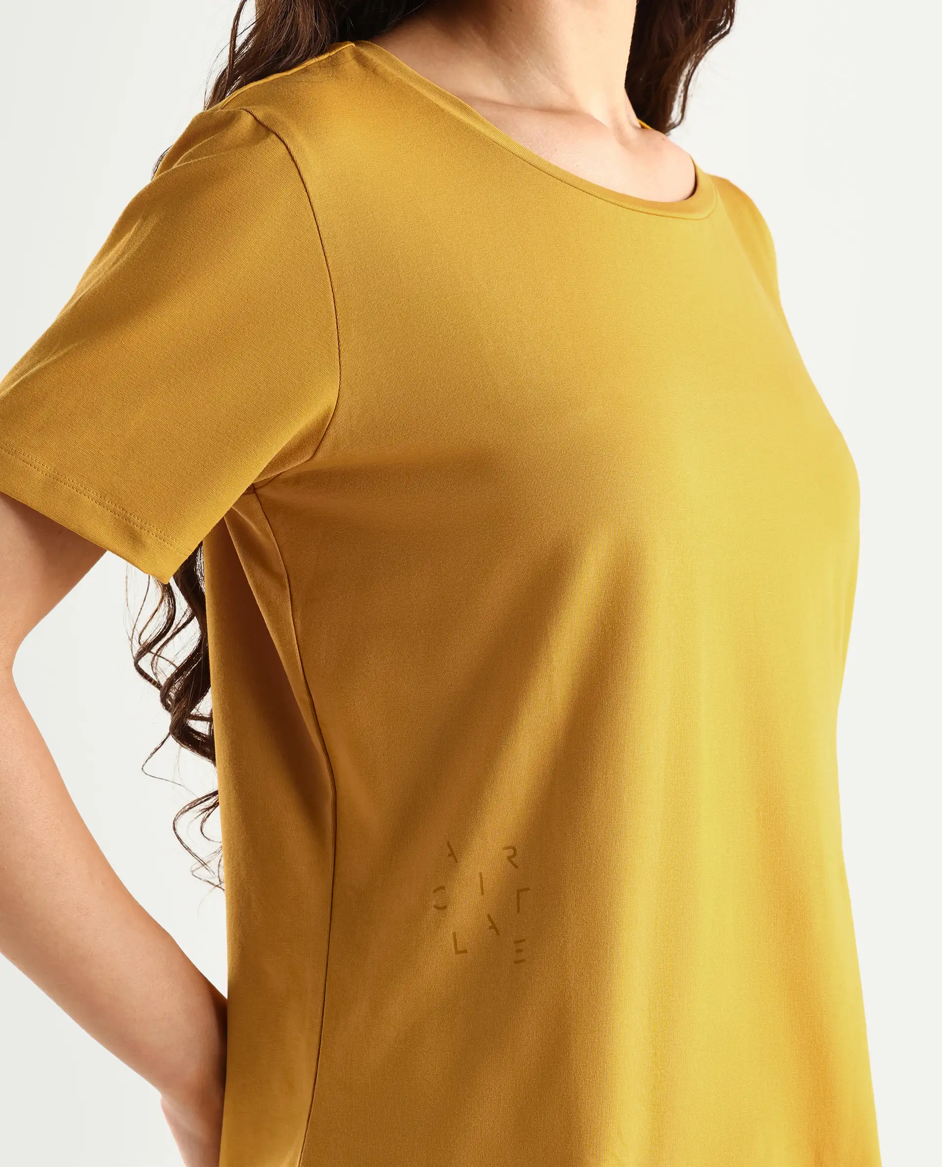 Rareism Women's Light Weight High Stretch 180 Gsm Cotton Crew Neck Plain Regular Fit T-Shirt - Image 5