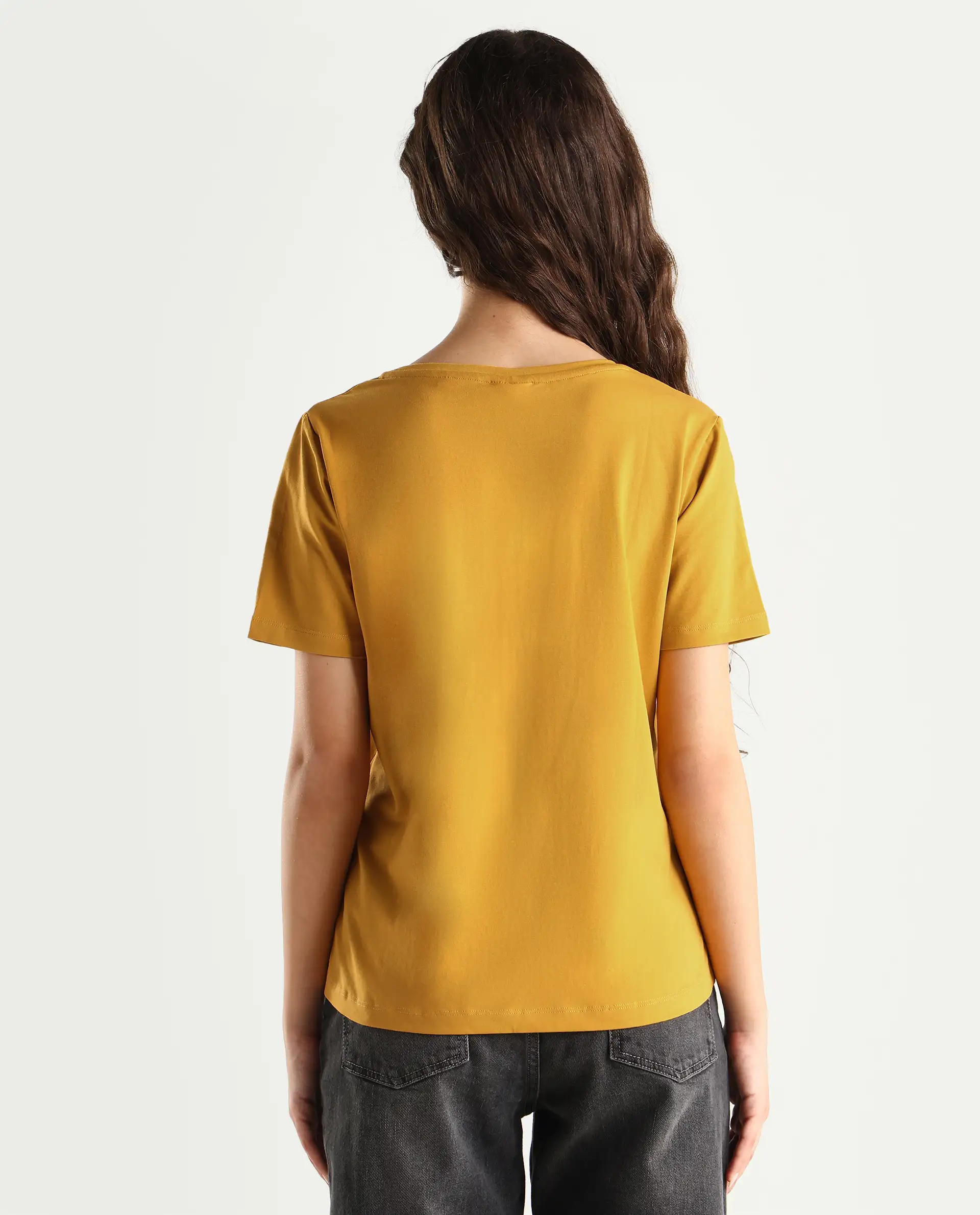 Rareism Women's Light Weight High Stretch 180 Gsm Cotton Crew Neck Plain Regular Fit T-Shirt - Image 8