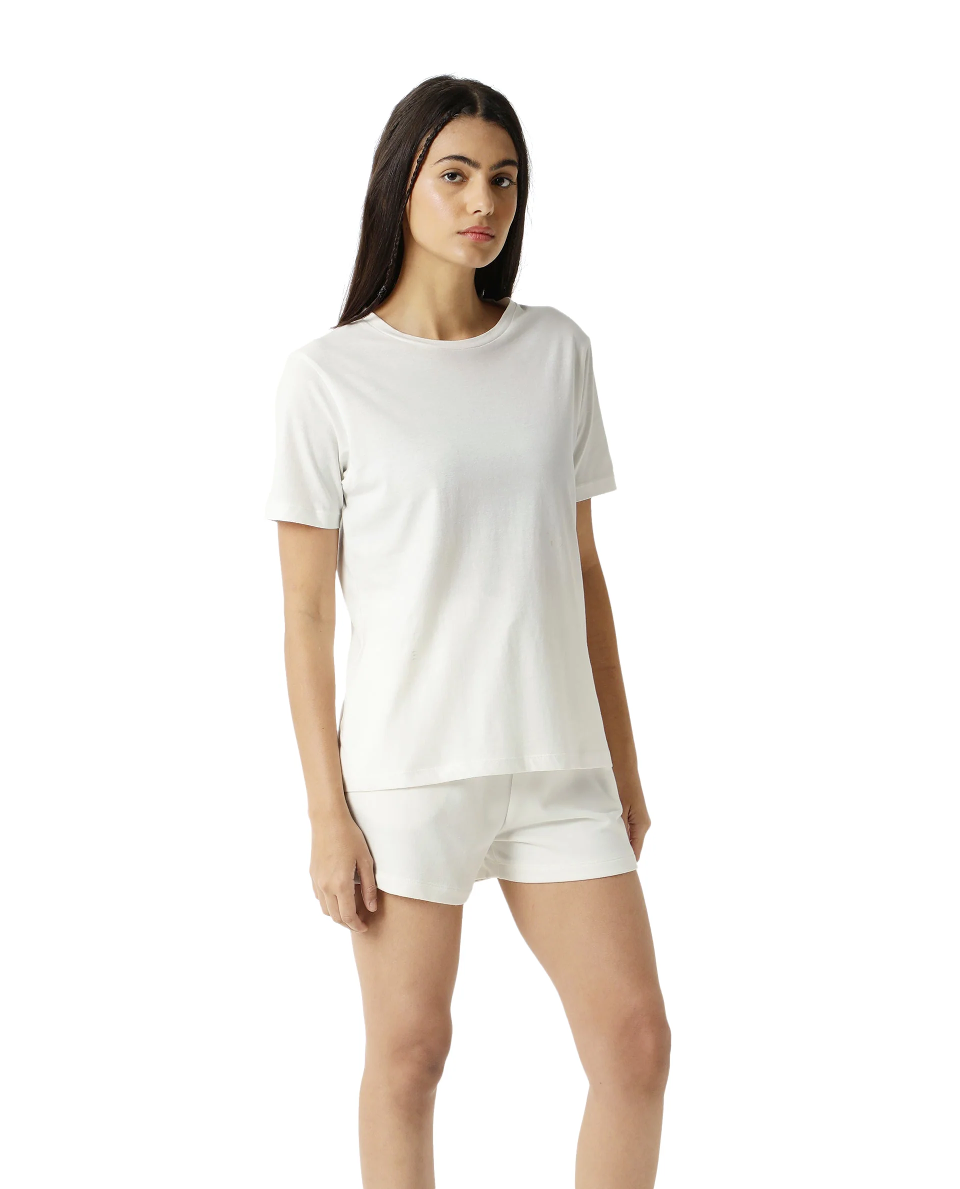 Rareism Women's Light Weight High Stretch 180 Gsm Cotton Crew Neck Plain Regular Fit T-Shirt - Image 4