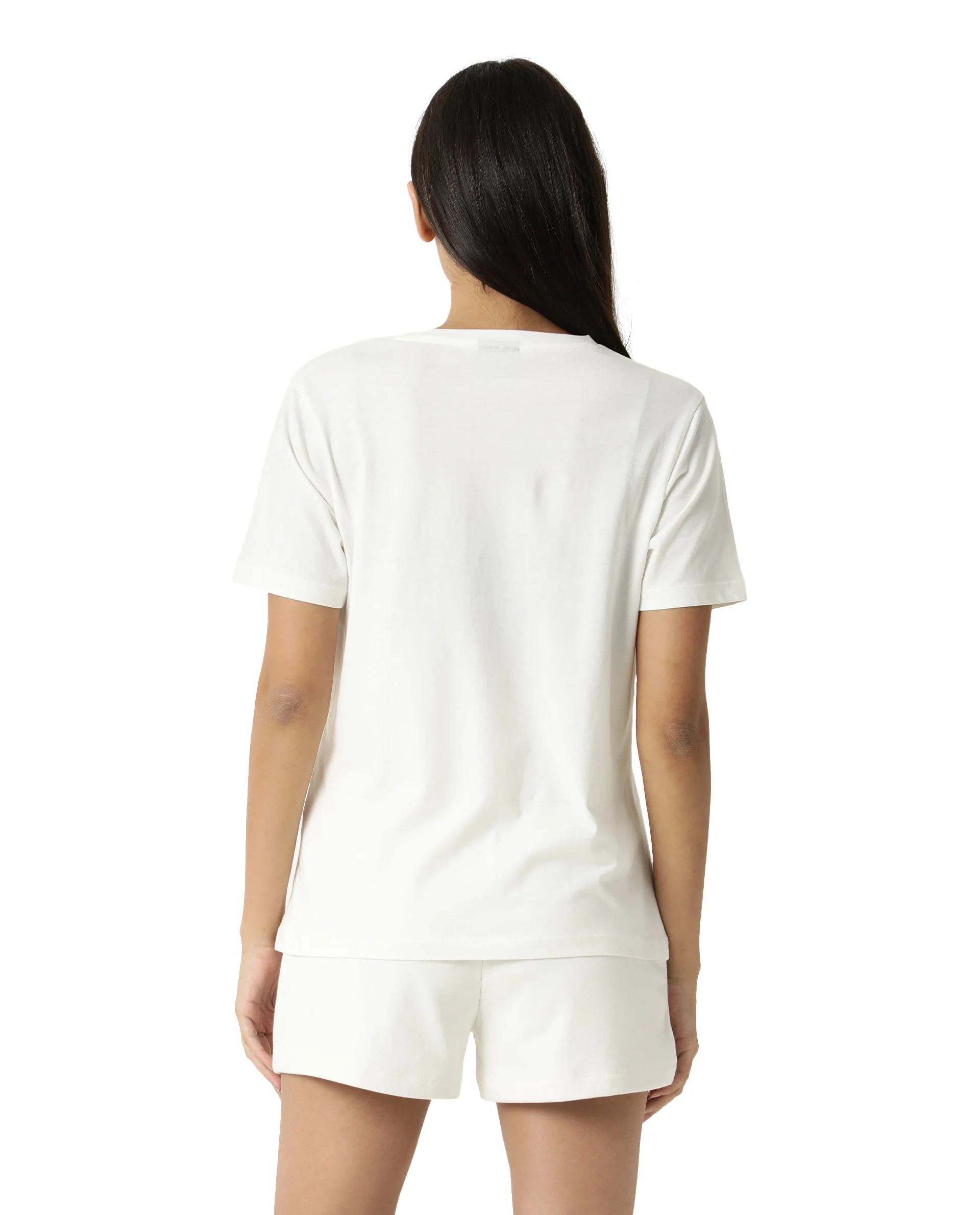 Rareism Women's Light Weight High Stretch 180 Gsm Cotton Crew Neck Plain Regular Fit T-Shirt - Image 5