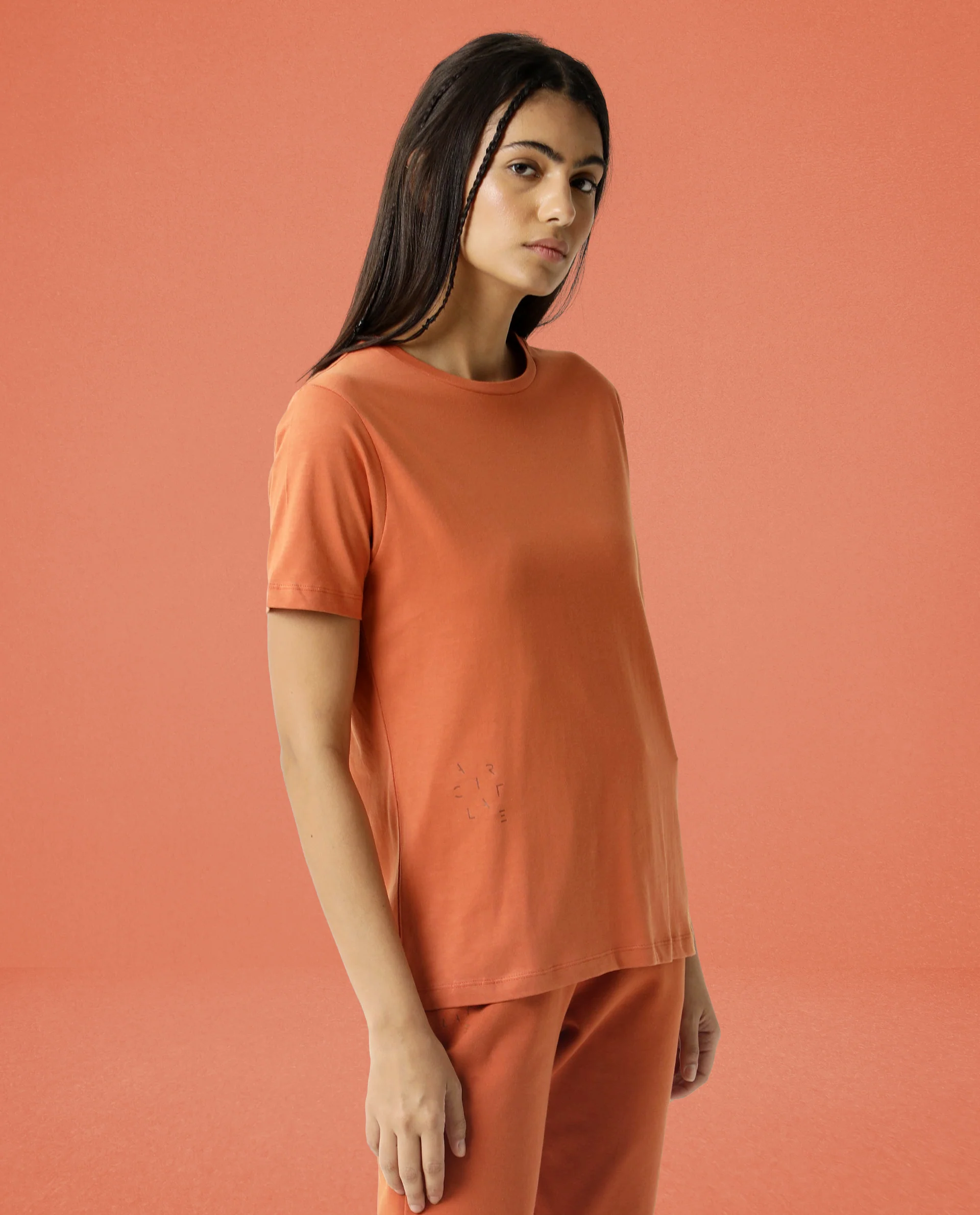 Rareism Women's Light Weight High Stretch 180 Gsm Cotton Crew Neck Plain Regular Fit T-Shirt - Image 5