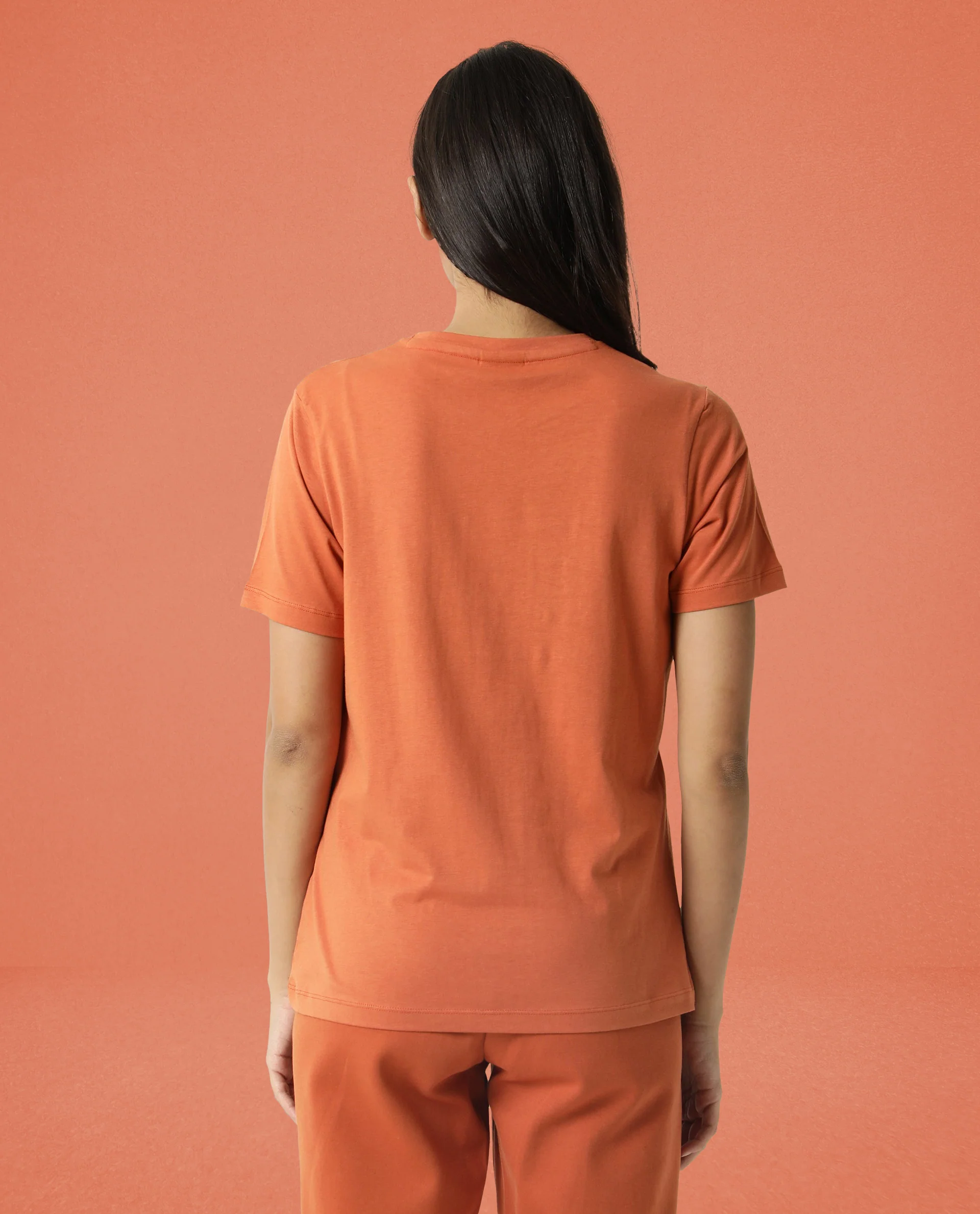 Rareism Women's Light Weight High Stretch 180 Gsm Cotton Crew Neck Plain Regular Fit T-Shirt - Image 7