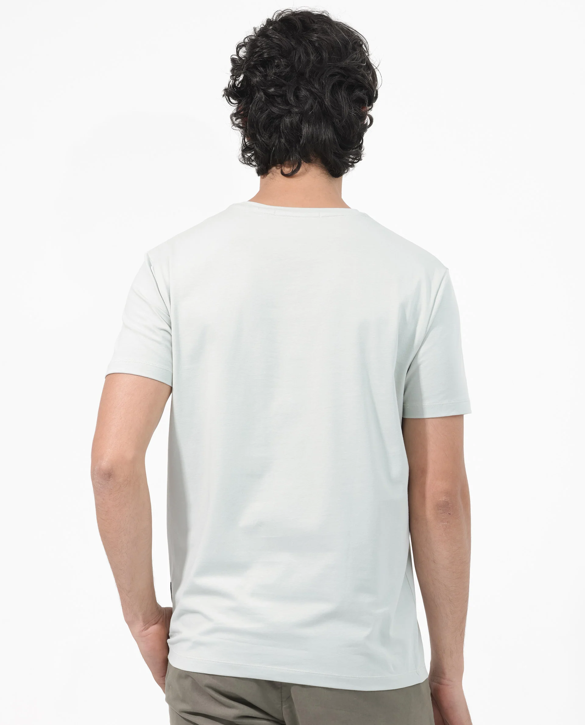 Rare Rabbit Articale Mens Alder Pastel Green Cotton Polyester Fabric Short Sleeve Crew Neck Slim Fit Printed T-Shirt - Image 9