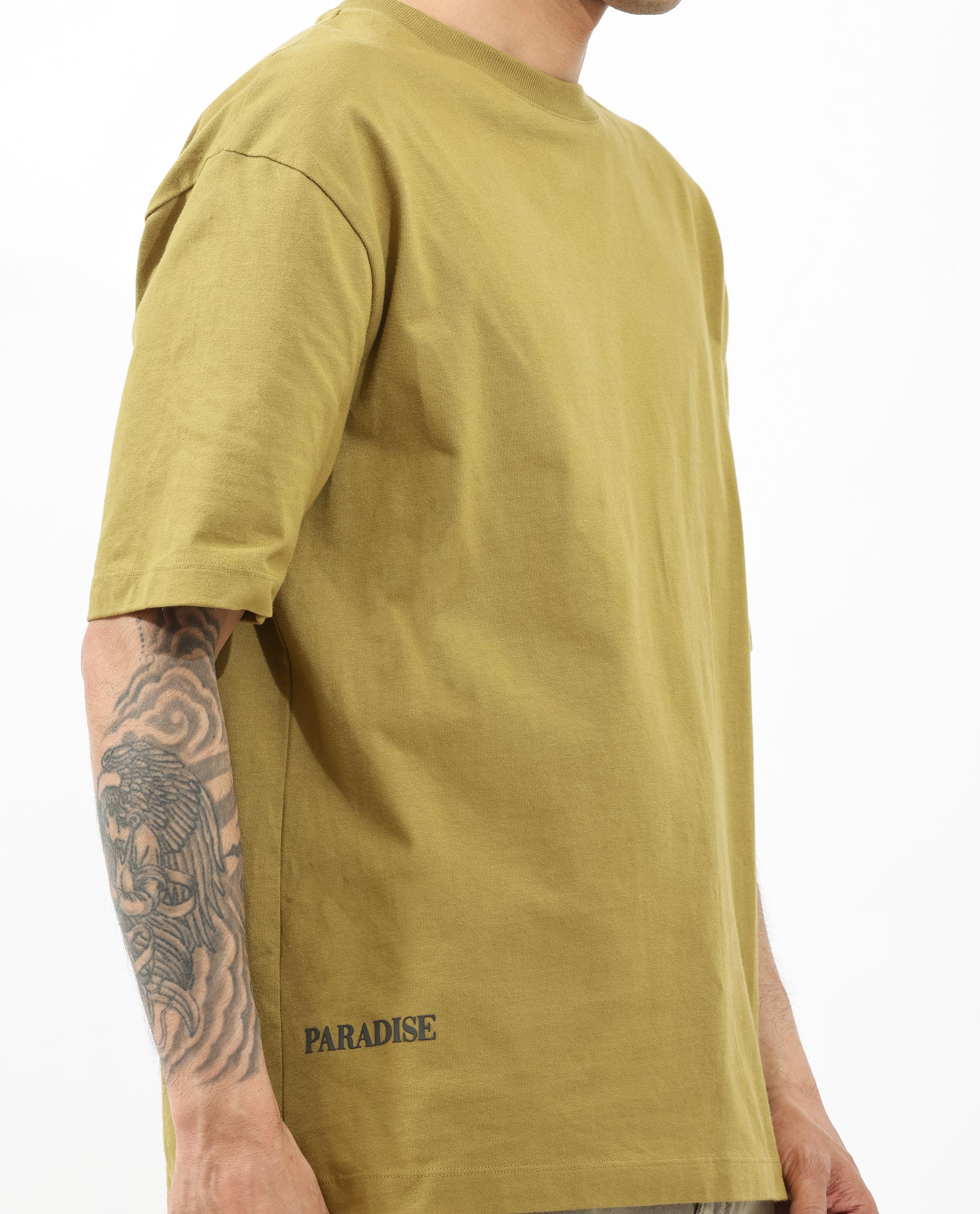 Rare Rabbit Articale Men's Alff Fluorescent Green Cotton Polyester Fabric Crew Neck Oversized Fit Graphic Printed T-Shirt - Image 9