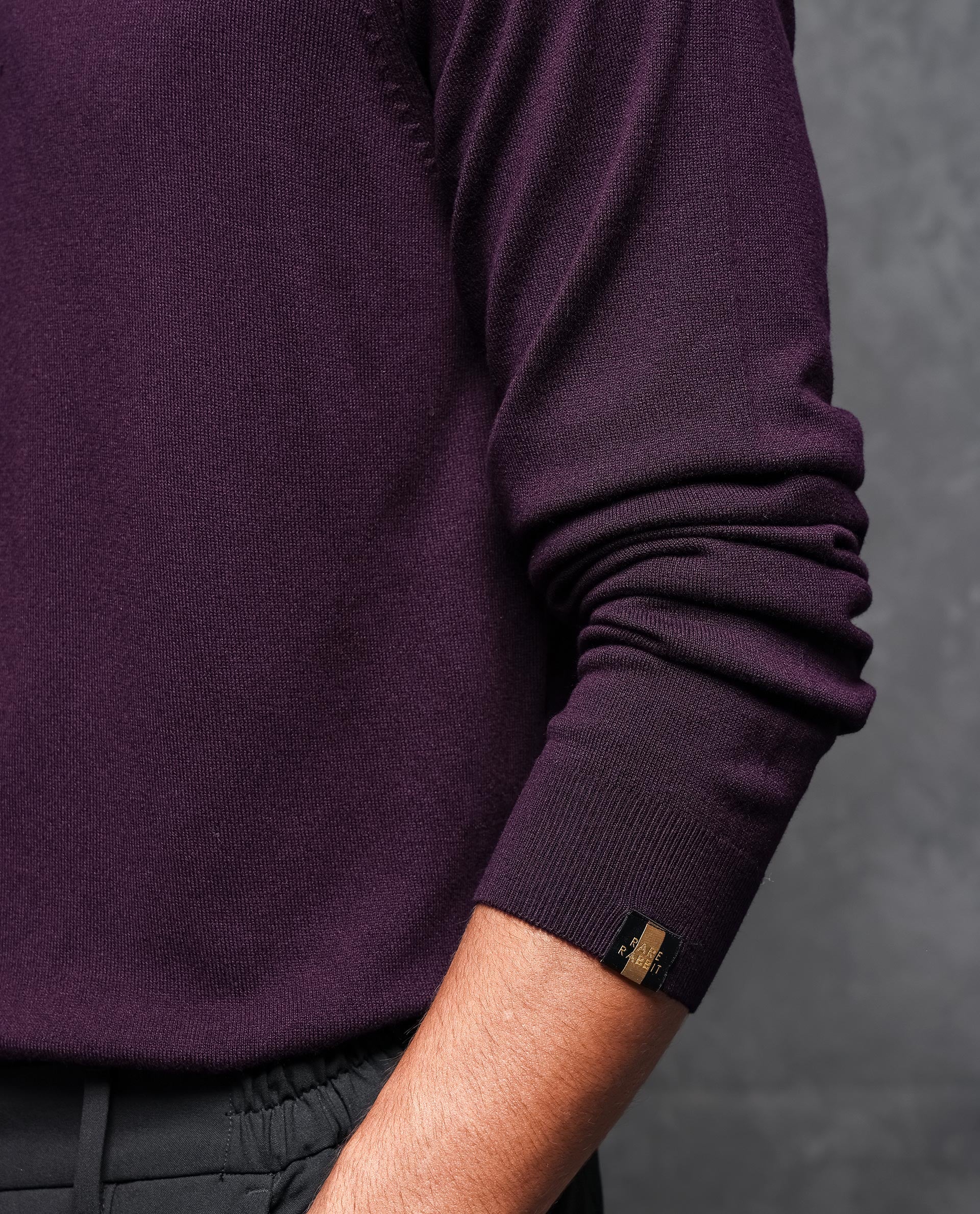 Rare Rabbit Men's Alfo 1 Purple Viscose Plain Slim Fit Full Sleeve High Neck Sweater - Image 9