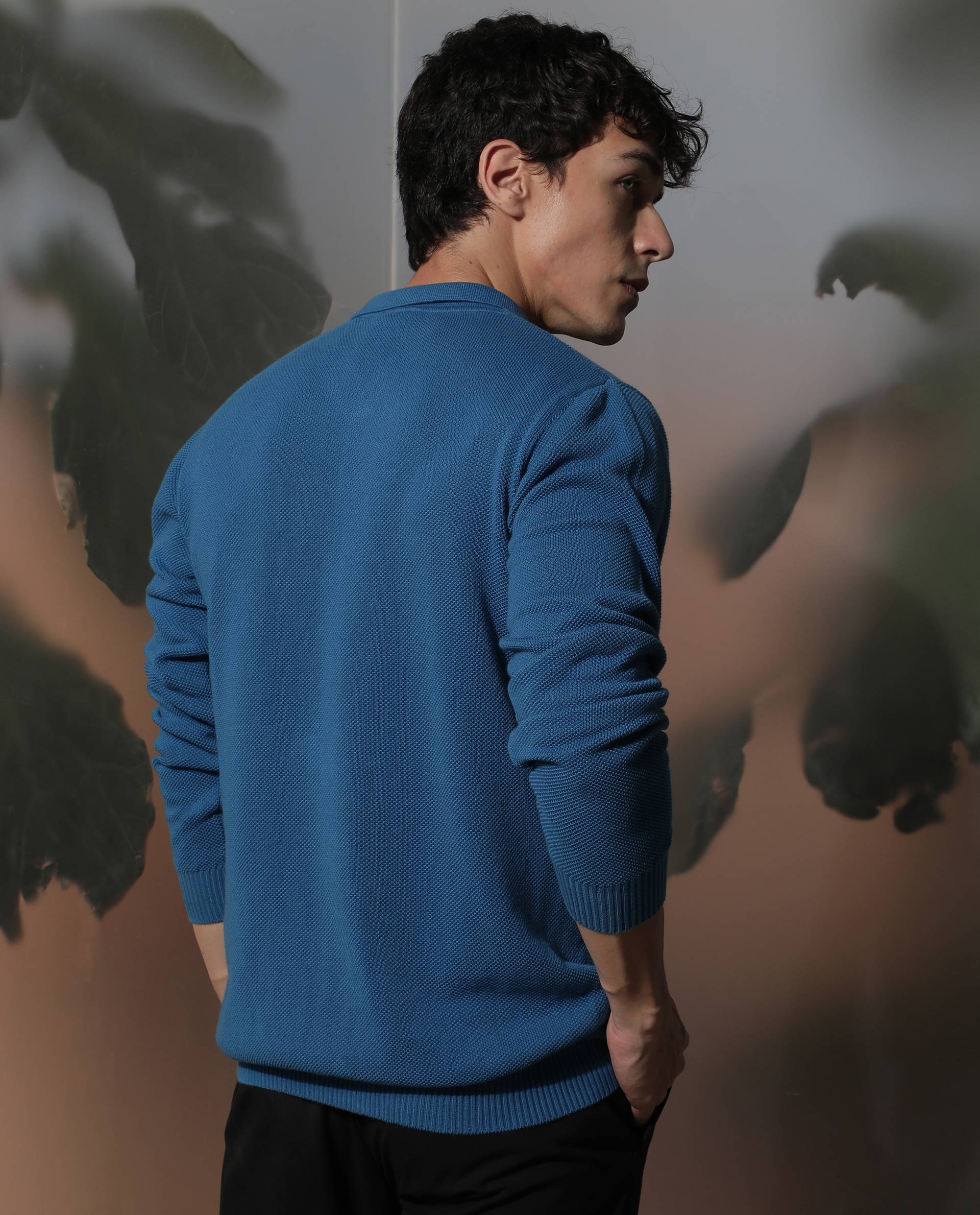 Rare Rabbit Men's Alias Blue Plain Regular Fit Full Sleeve Spread Collar Shirt - Image 11