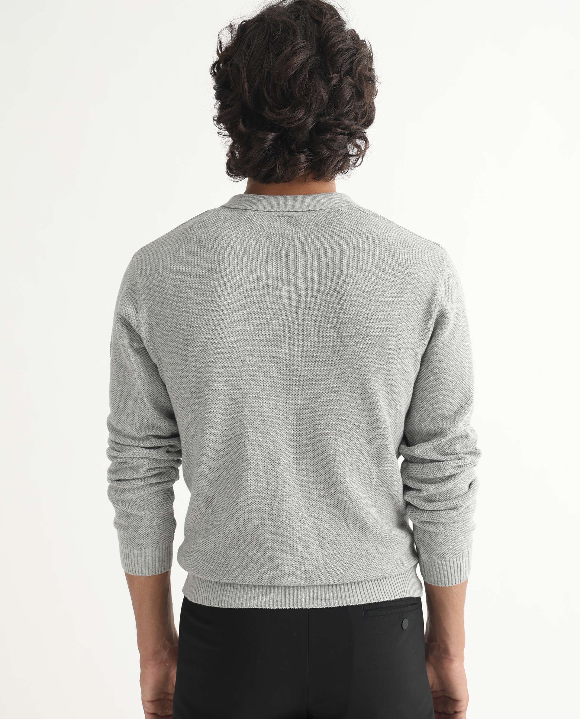 Rare Rabbit Men's Alias Light Grey Plain Regular Fit Full Sleeve Collared Shirt - Image 9