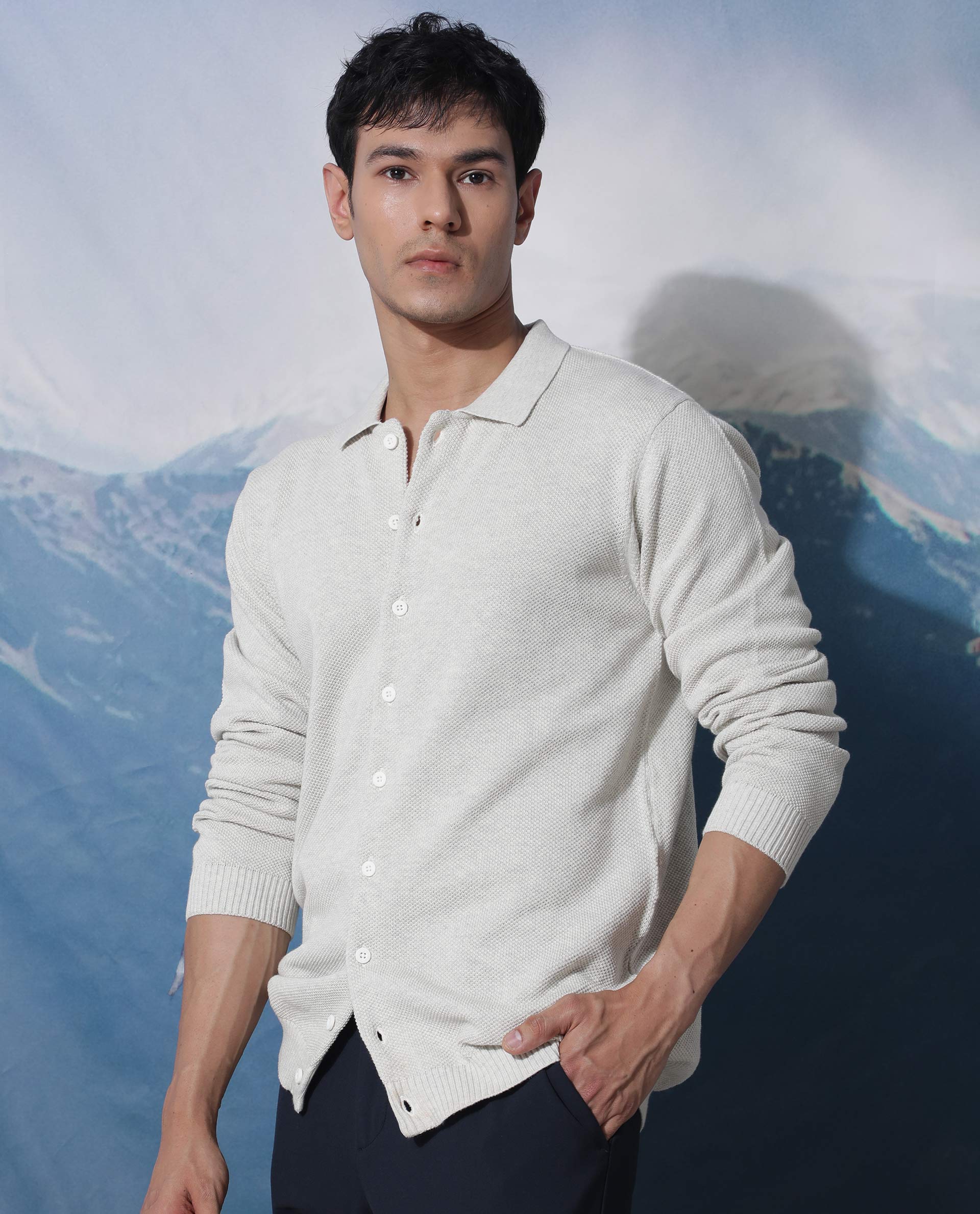 Rare Rabbit Men's Alias Off White Cotton Plain Regular Fit Full Sleeve Collared Shirt - Image 7