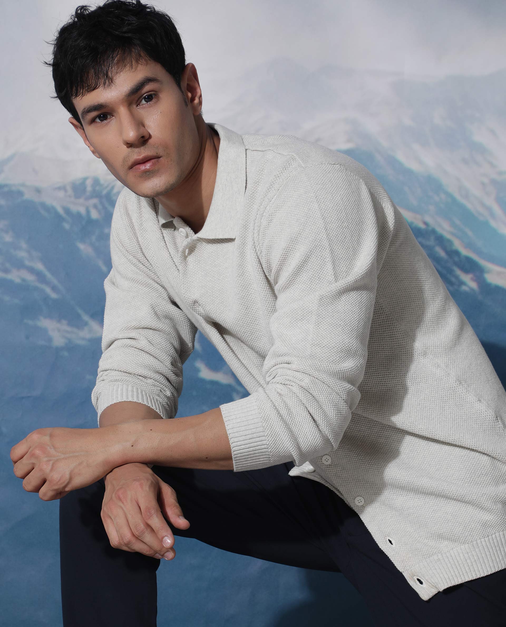 Rare Rabbit Men's Alias Off White Cotton Plain Regular Fit Full Sleeve Collared Shirt - Image 8