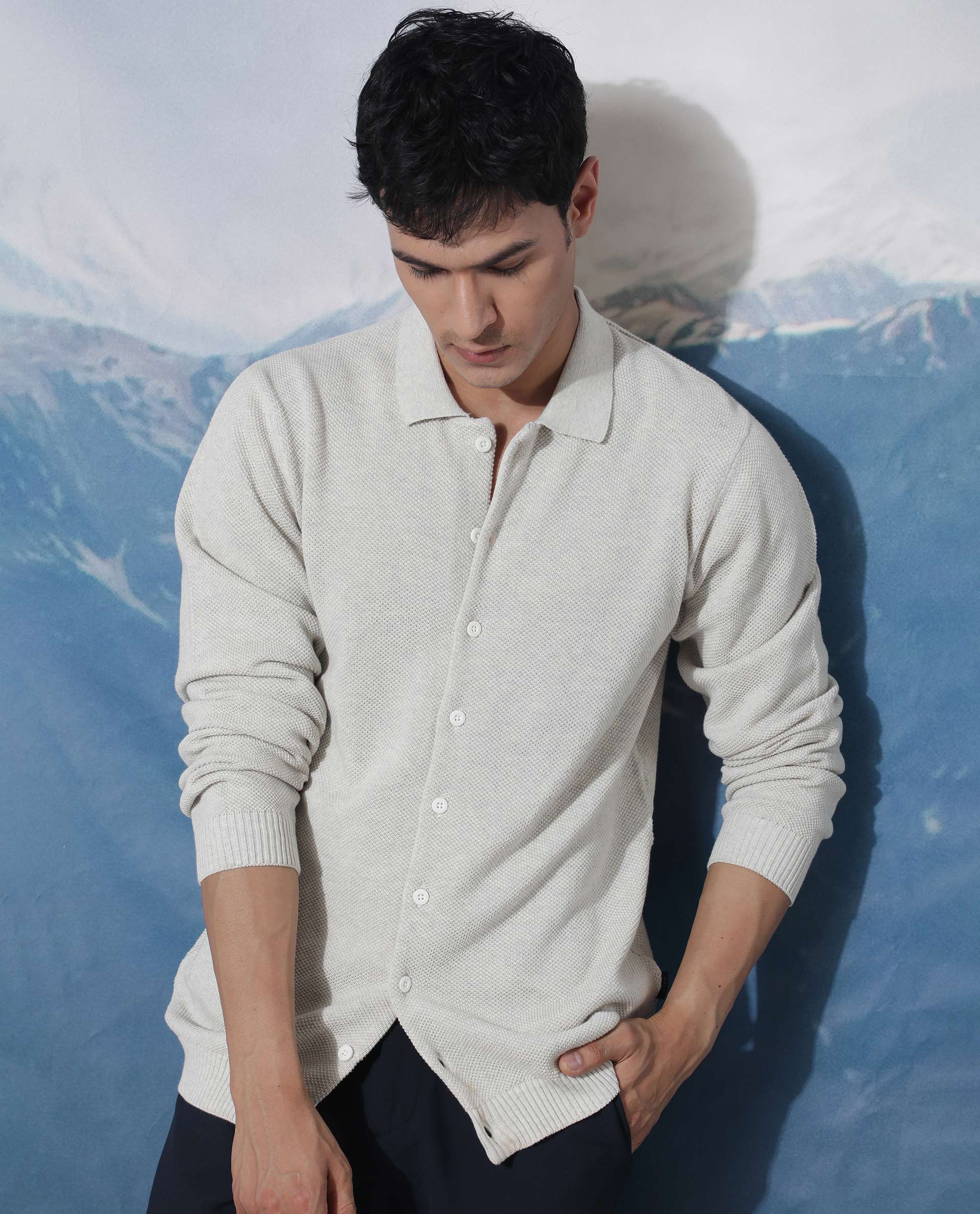 Rare Rabbit Men's Alias Off White Cotton Plain Regular Fit Full Sleeve Collared Shirt - Image 9