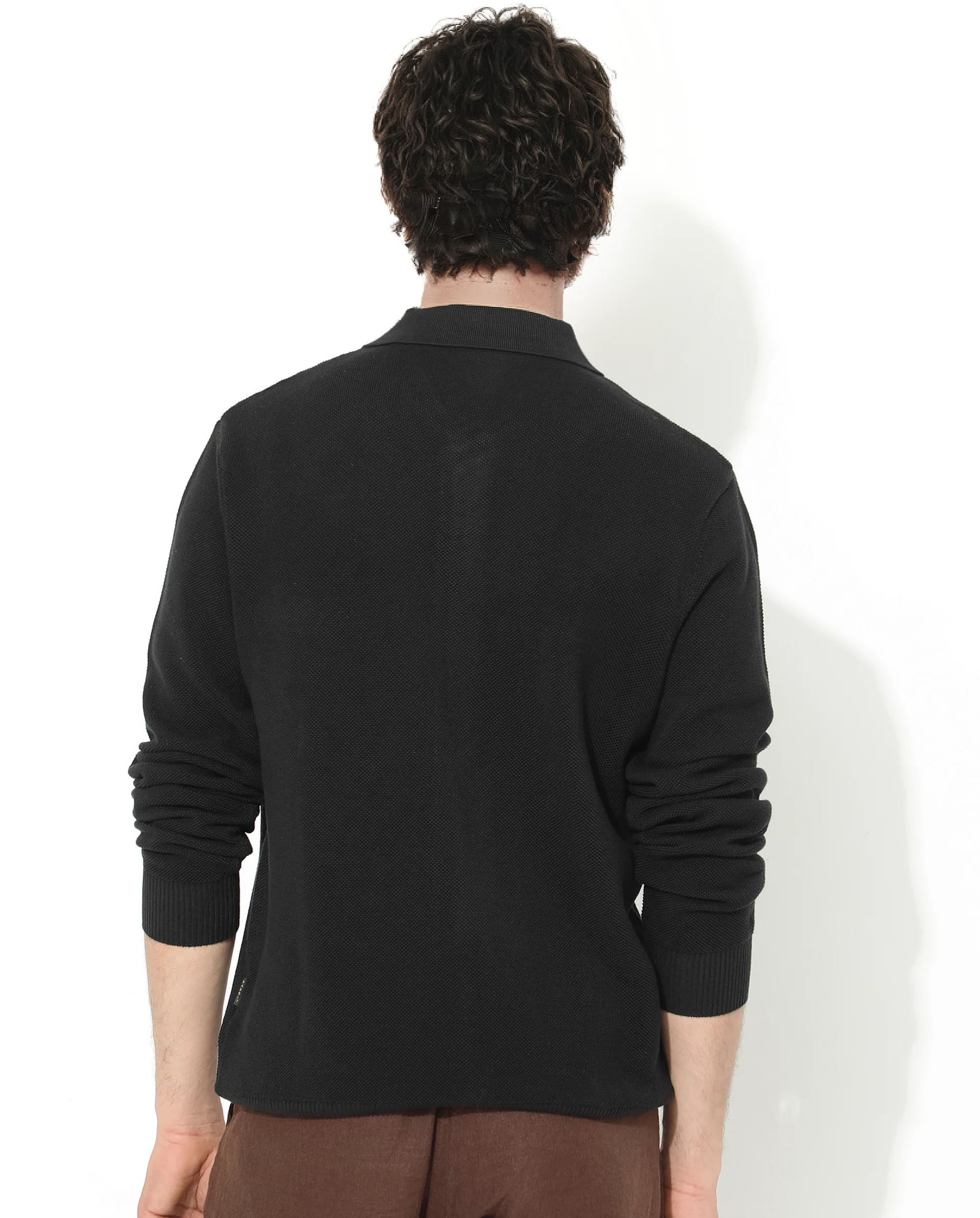 Rare Rabbit Men's Alias-N Black Cotton Plain Regular Fit Full Sleeve Collared Shirt - Image 6