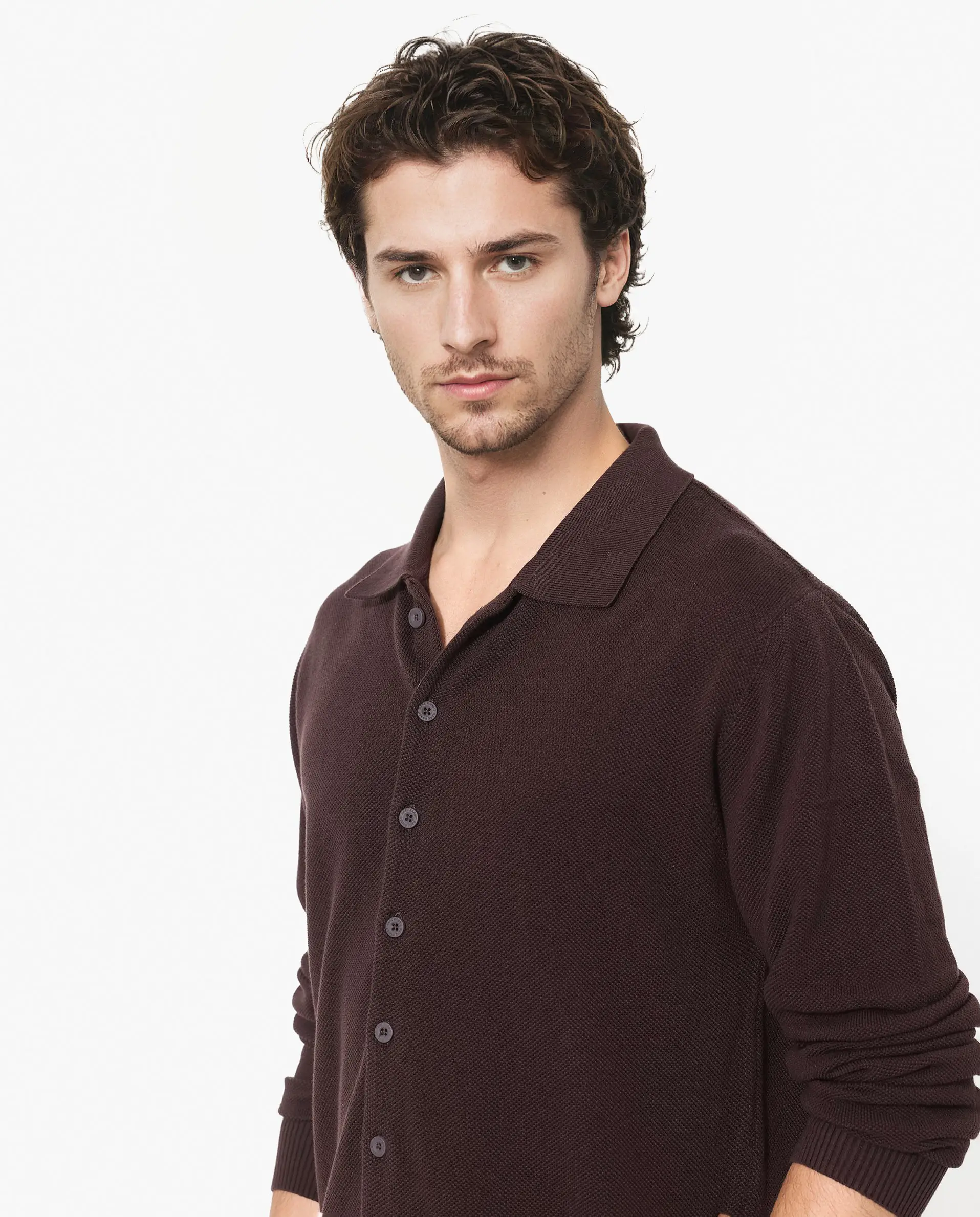 Rare Rabbit Men's Alias-N Brown Cotton Plain Regular Fit Full Sleeve Collared Shirt - Image 3