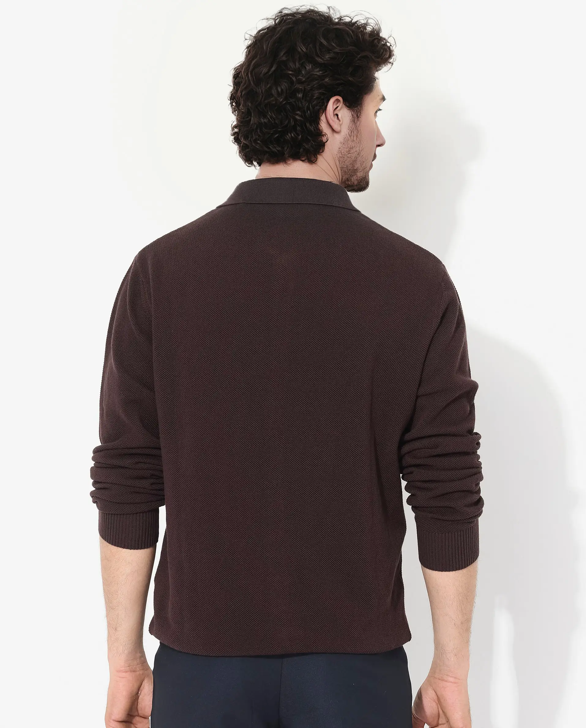 Rare Rabbit Men's Alias-N Brown Cotton Plain Regular Fit Full Sleeve Collared Shirt - Image 5