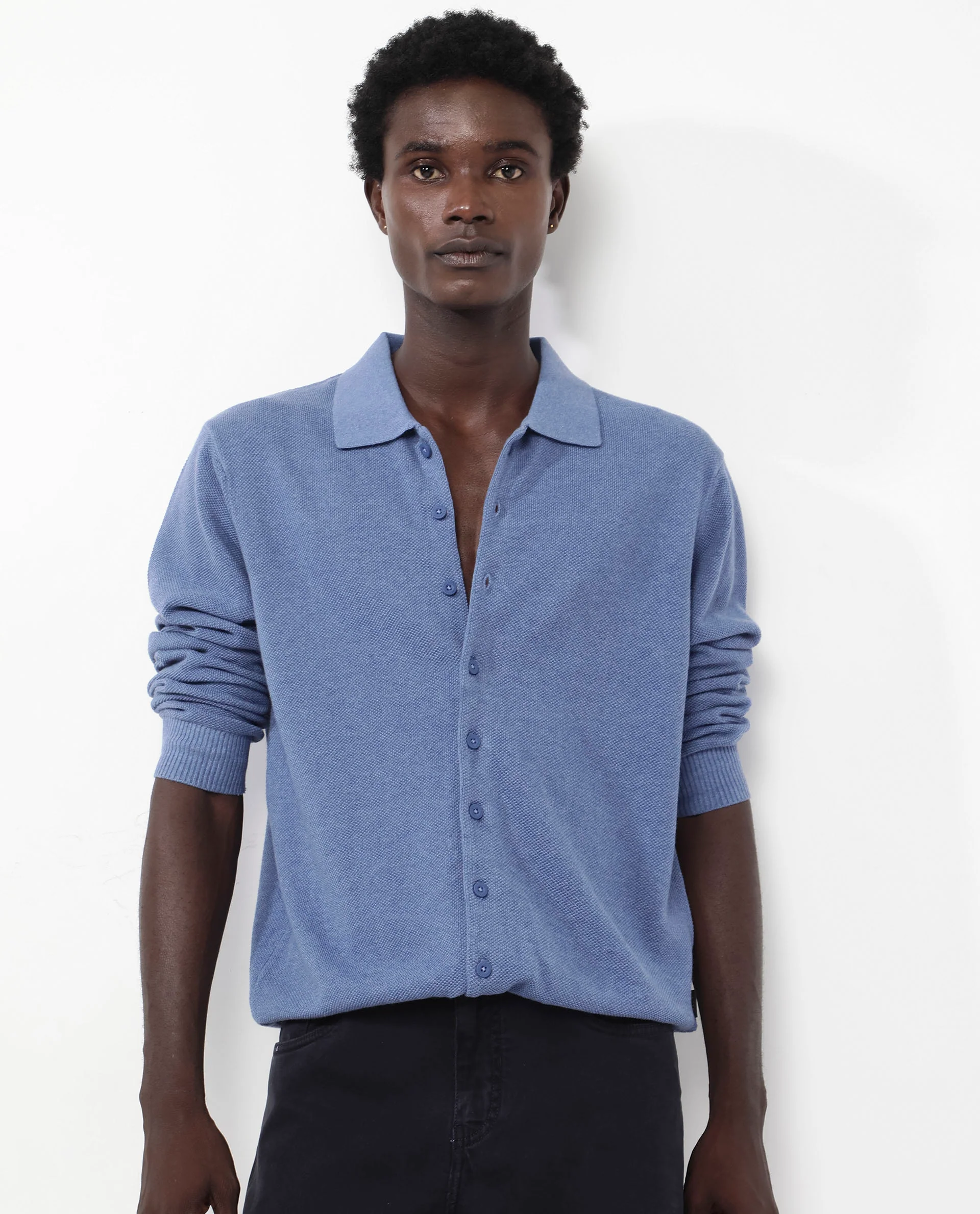 Rare Rabbit Men's Alias-N Dusky Blue Cotton Plain Regular Fit Full Sleeve Collared Shirt - Image 10
