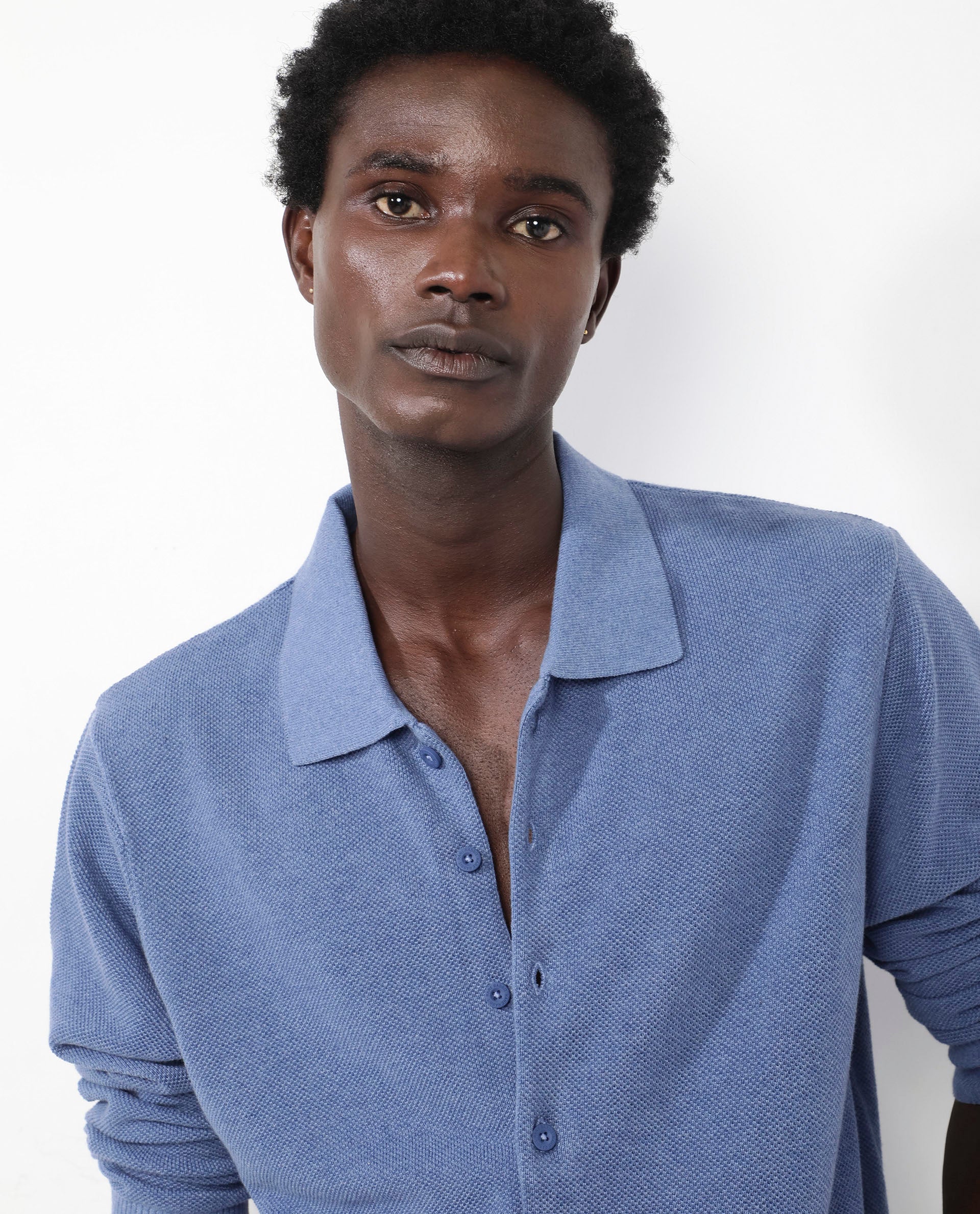 Rare Rabbit Men's Alias-N Dusky Blue Cotton Plain Regular Fit Full Sleeve Collared Shirt - Image 6