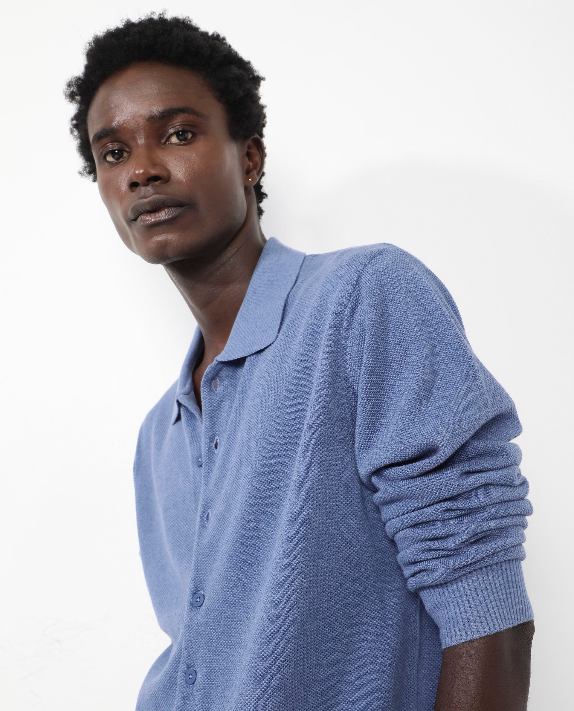 Rare Rabbit Men's Alias-N Dusky Blue Cotton Plain Regular Fit Full Sleeve Collared Shirt - Image 7