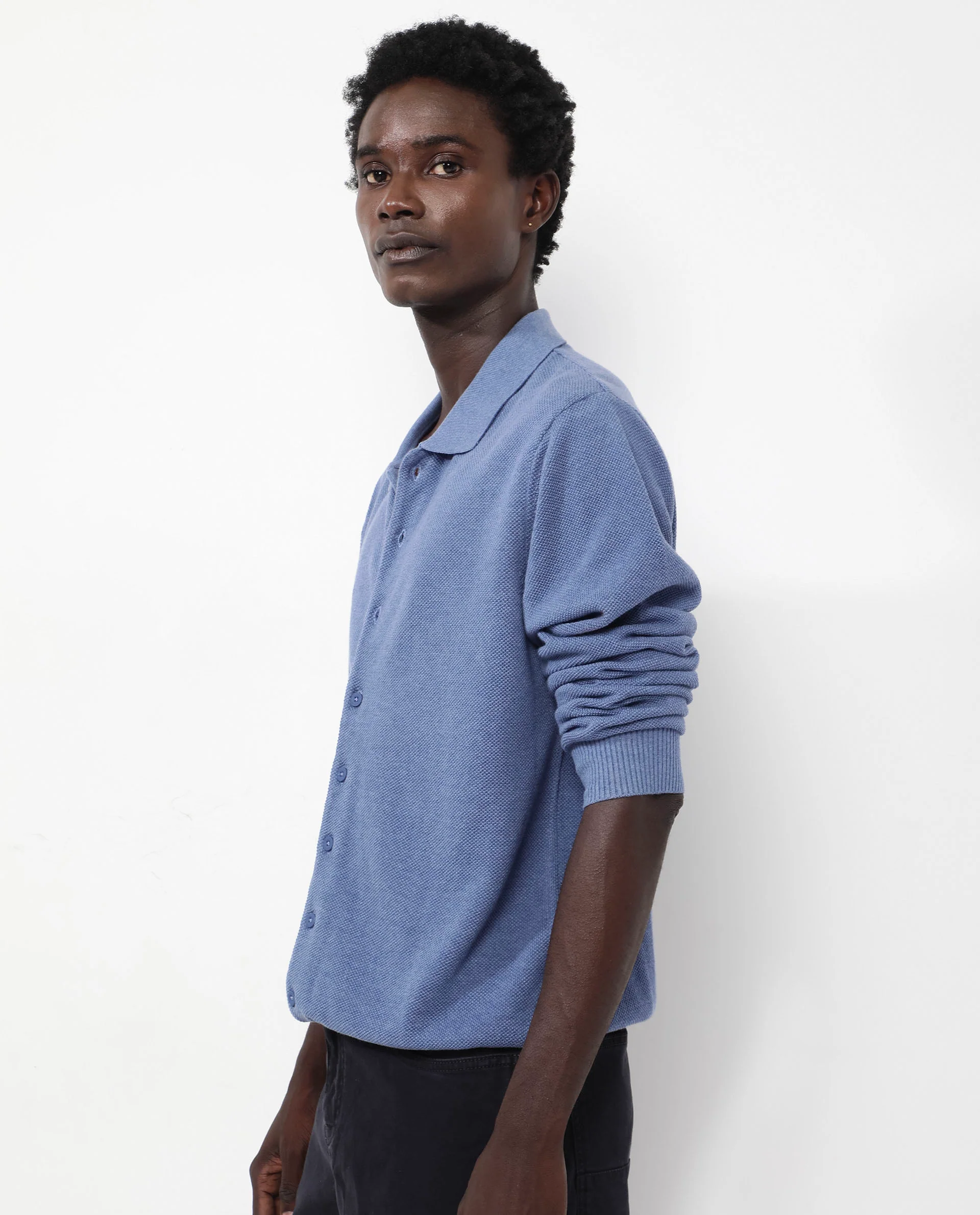 Rare Rabbit Men's Alias-N Dusky Blue Cotton Plain Regular Fit Full Sleeve Collared Shirt - Image 8