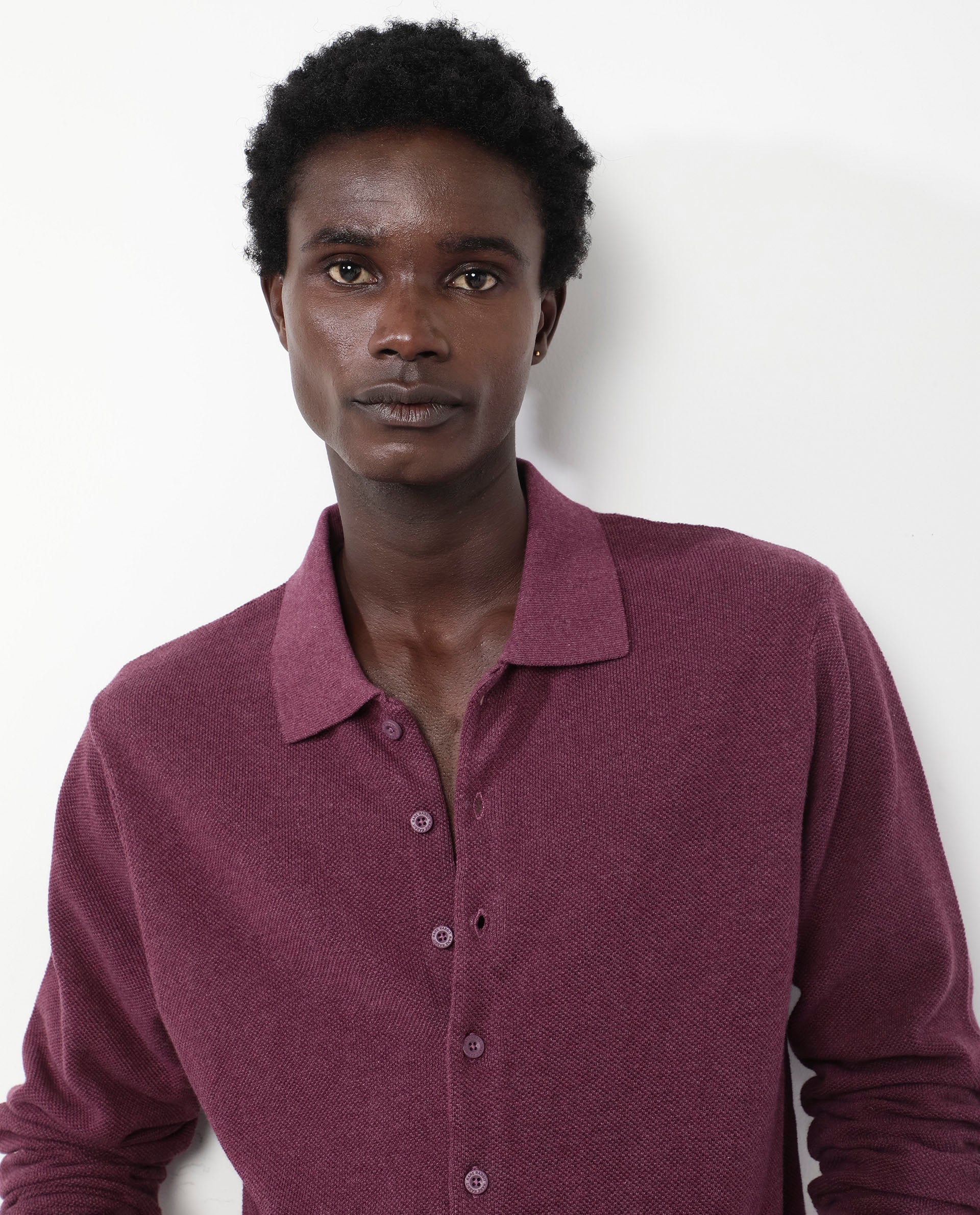 Rare Rabbit Men's Alias-N Dusky Purple Cotton Plain Regular Fit Full Sleeve Collared Shirt - Image 5