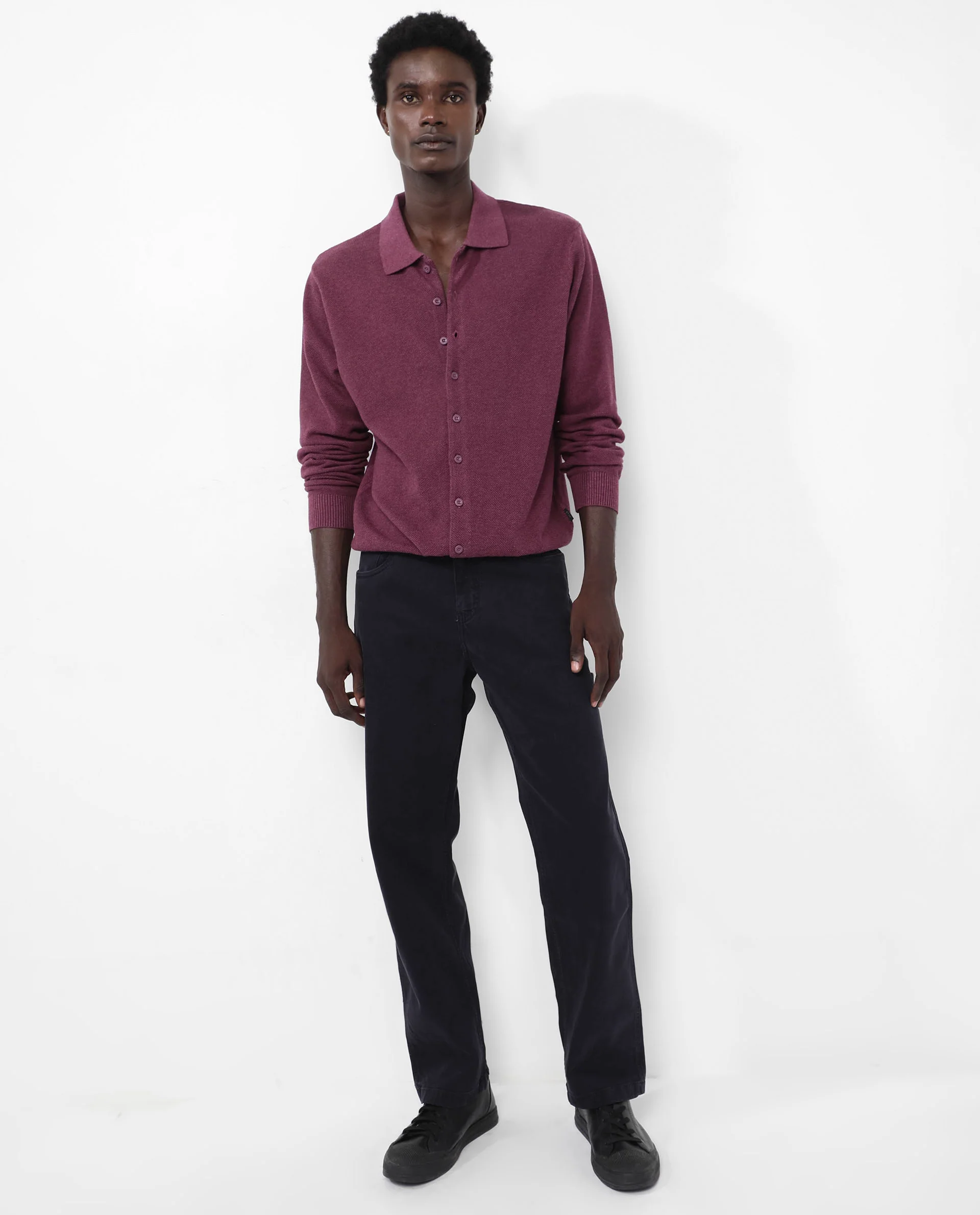 Rare Rabbit Men's Alias-N Dusky Purple Cotton Plain Regular Fit Full Sleeve Collared Shirt - Image 9