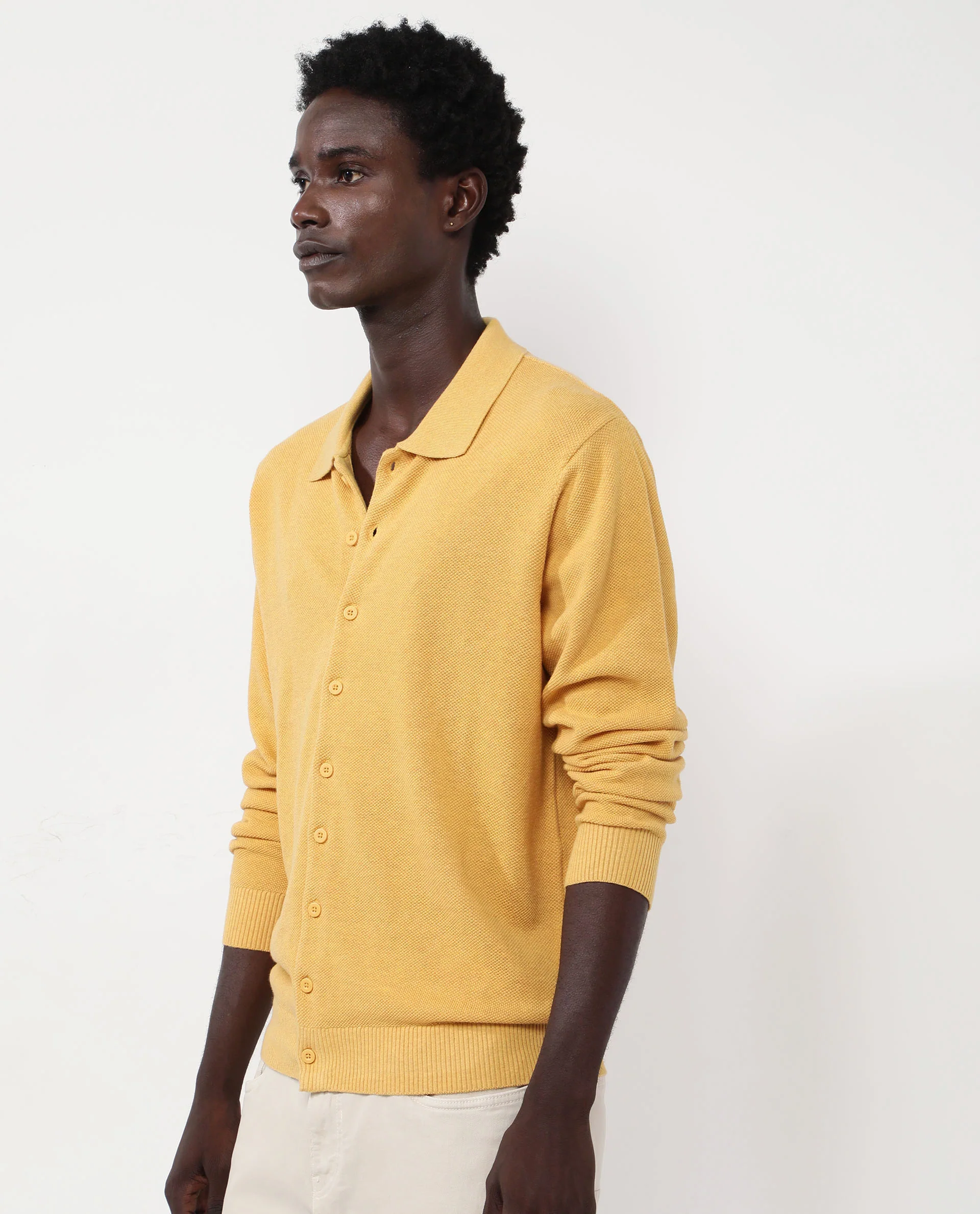 Rare Rabbit Men's Alias-N Dusky Yellow Cotton Plain Regular Fit Full Sleeve Collared Shirt - Image 6