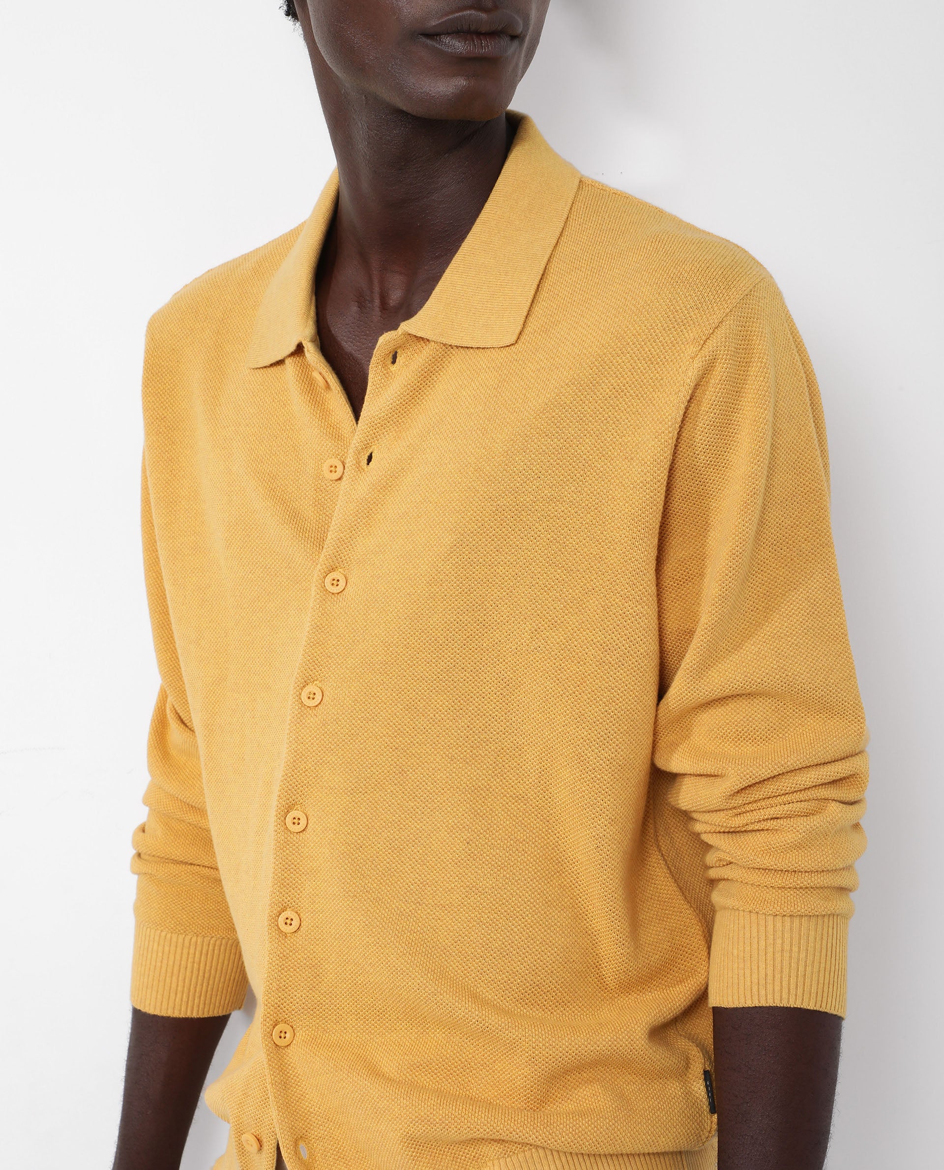 Rare Rabbit Men's Alias-N Dusky Yellow Cotton Plain Regular Fit Full Sleeve Collared Shirt - Image 9