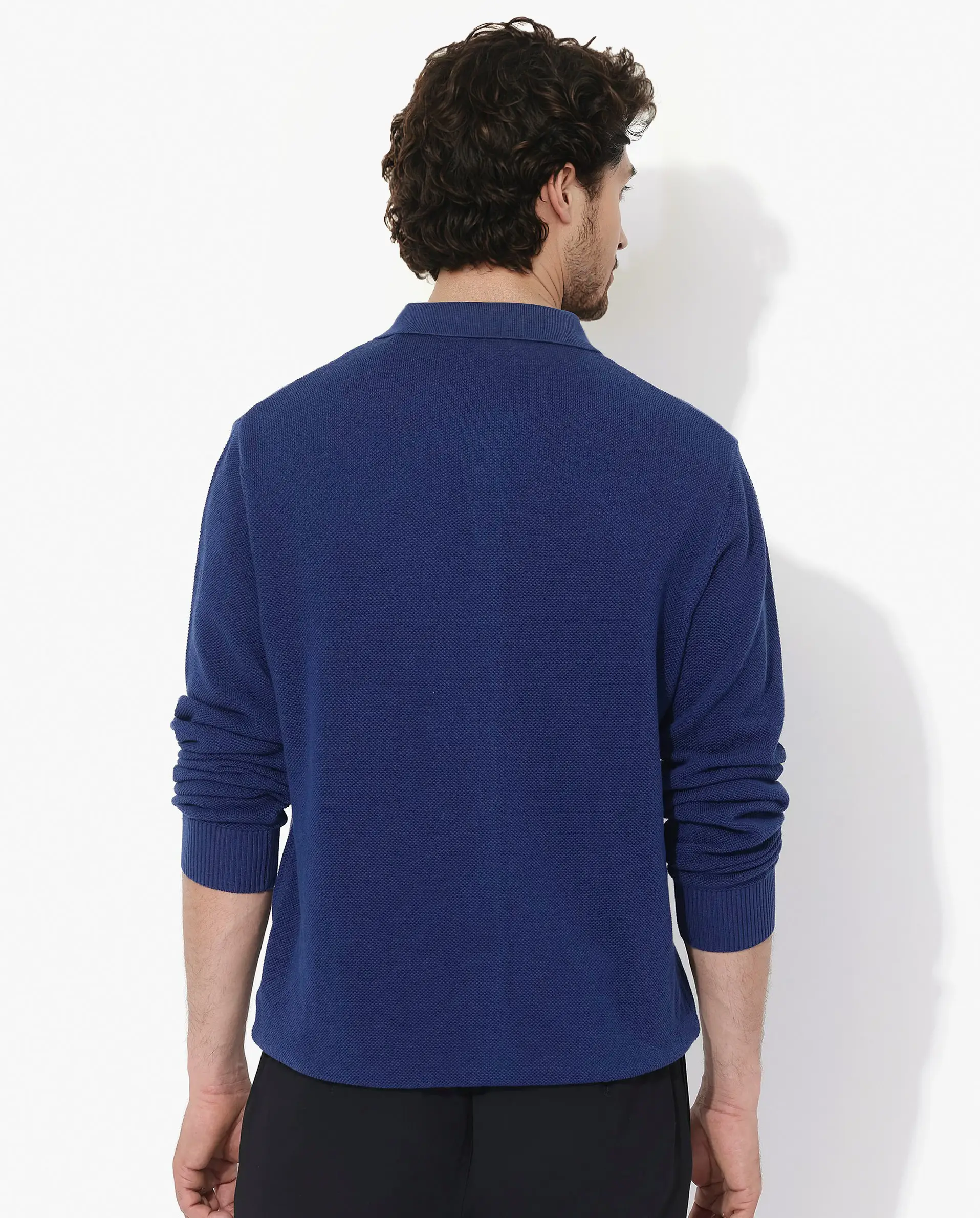 Rare Rabbit Men's Alias-N Flouroscent Blue Cotton Plain Regular Fit Full Sleeve Collared Shirt - Image 7