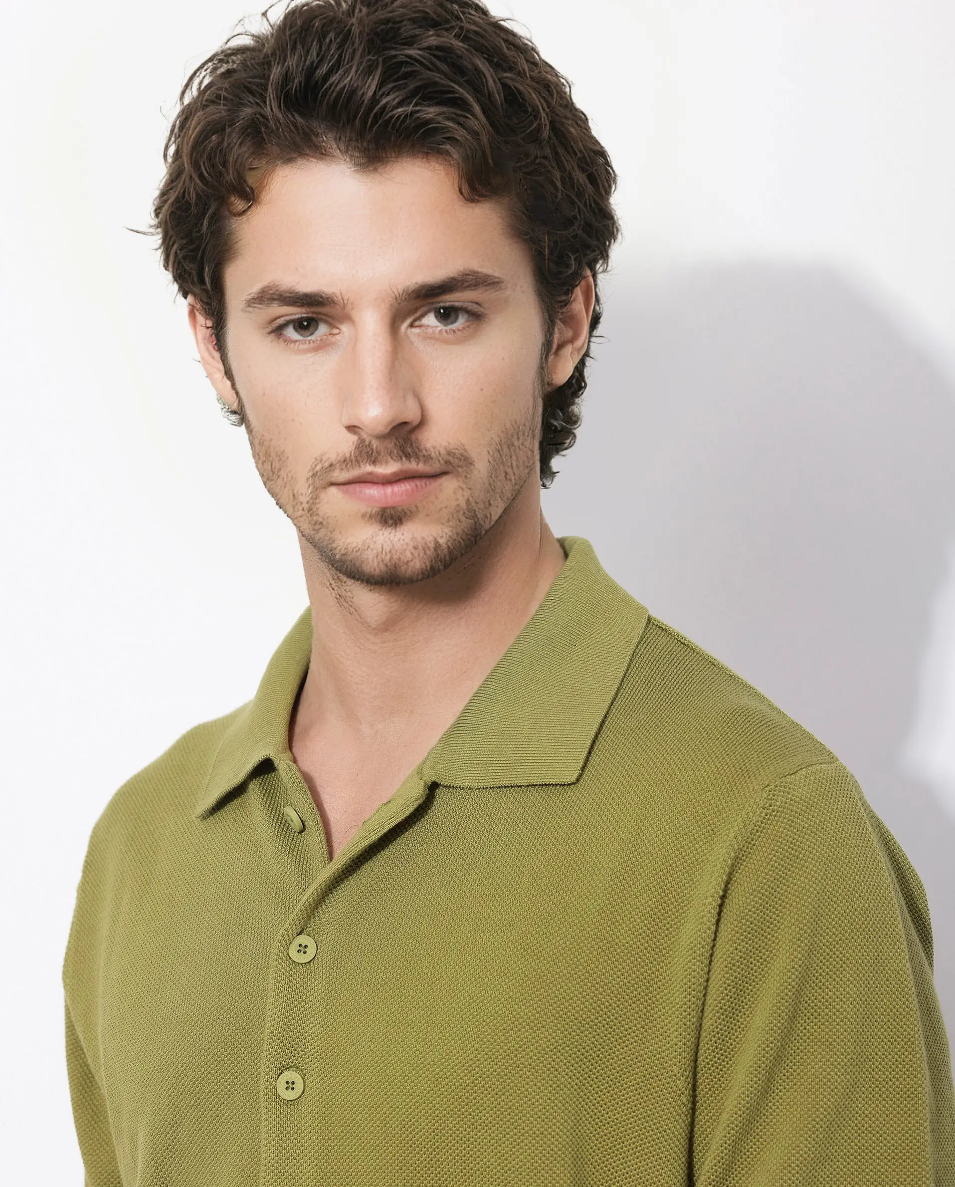 Rare Rabbit Men's Alias-N Flouroscent Green Cotton Plain Regular Fit Full Sleeve Collared Shirt - Image 3