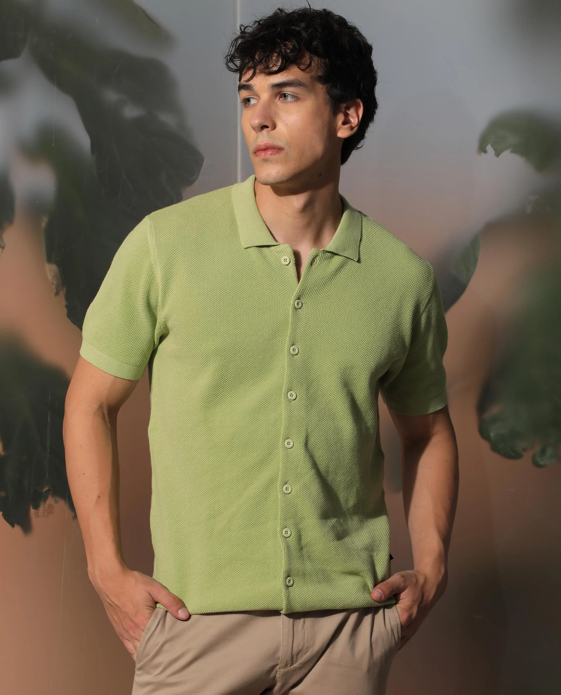 Rare Rabbit Men's Alias Ss Light Green Regular Fit Shirt - Image 4