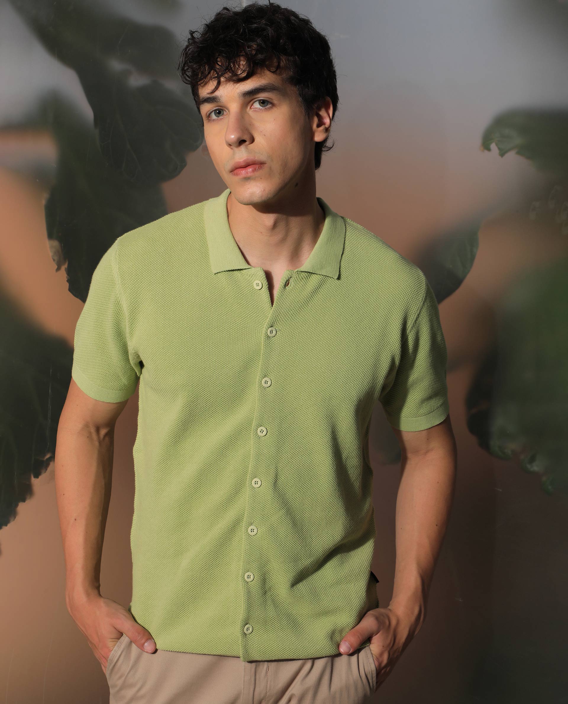 Rare Rabbit Men's Alias Ss Light Green Regular Fit Shirt - Image 7