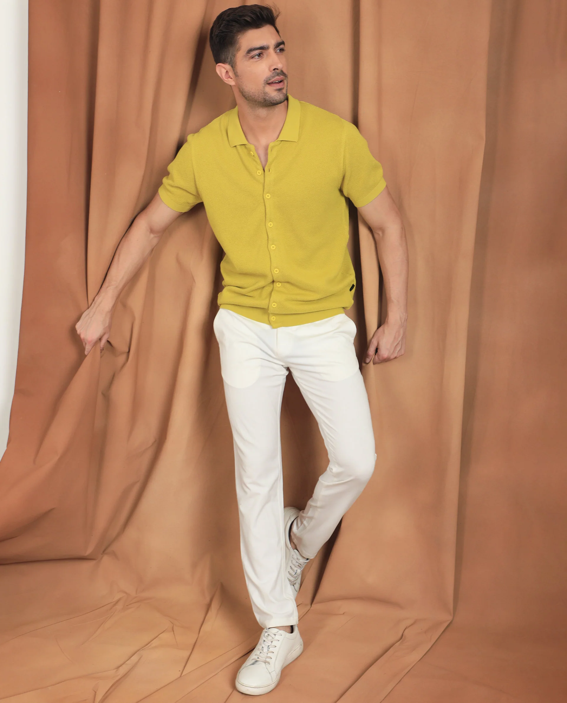 Rare Rabbit Men's Alias Ss Yellow Regular Fit Shirt - Image 2