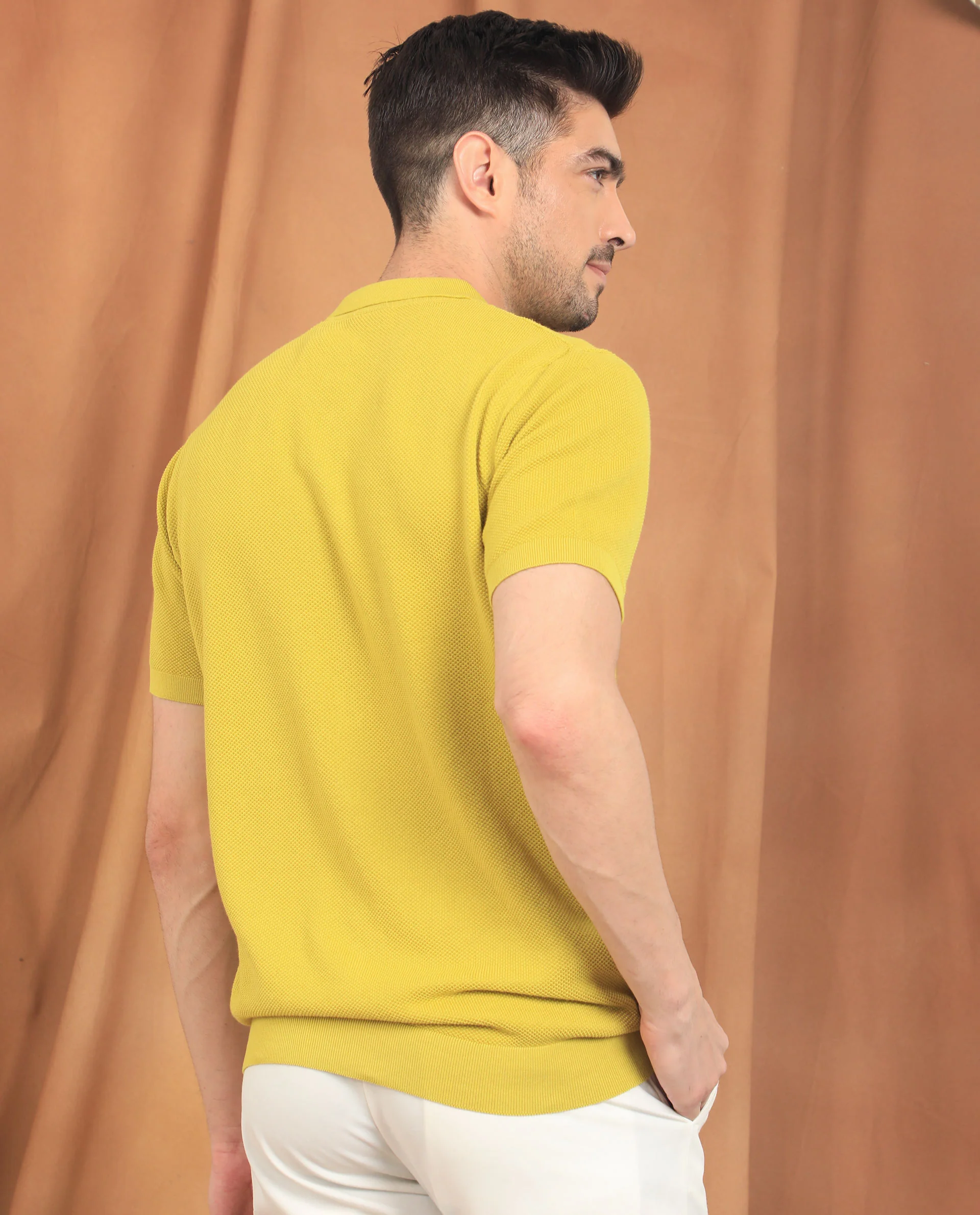 Rare Rabbit Men's Alias Ss Yellow Regular Fit Shirt - Image 8