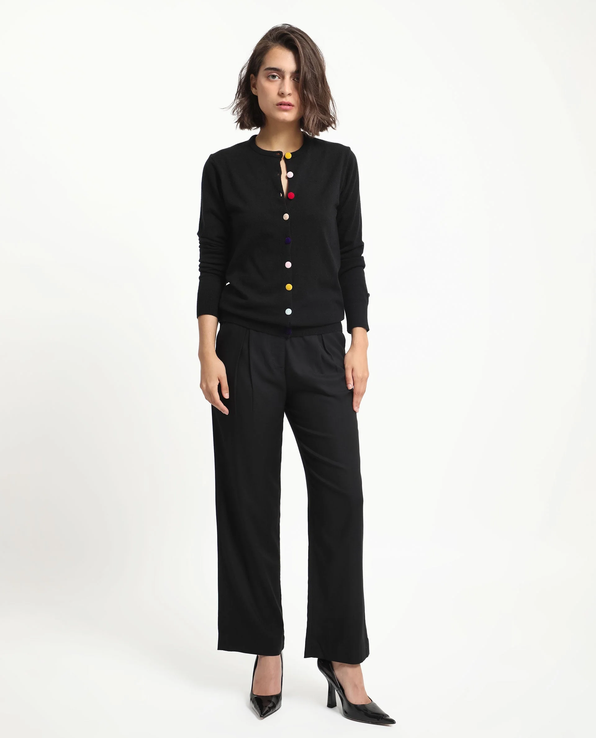 Rareism Women's Alle Black Viscose Crew Neck Plain Regular Fit Sweater - Image 3