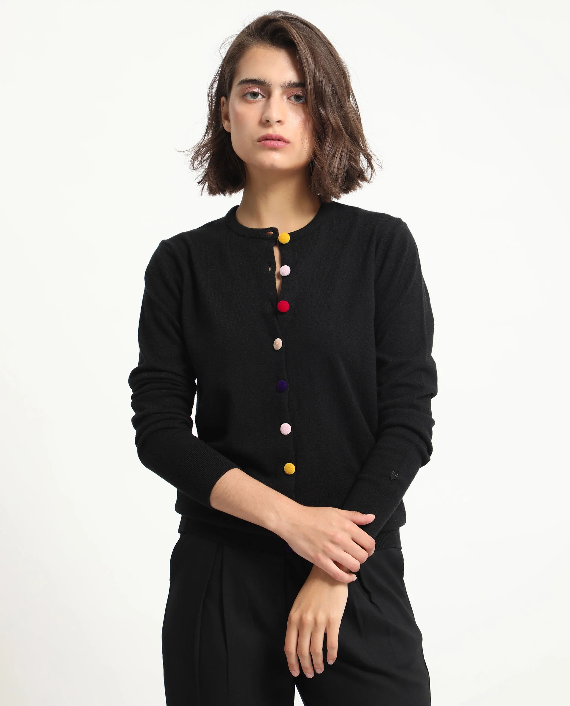 Rareism Women's Alle Black Viscose Crew Neck Plain Regular Fit Sweater - Image 4