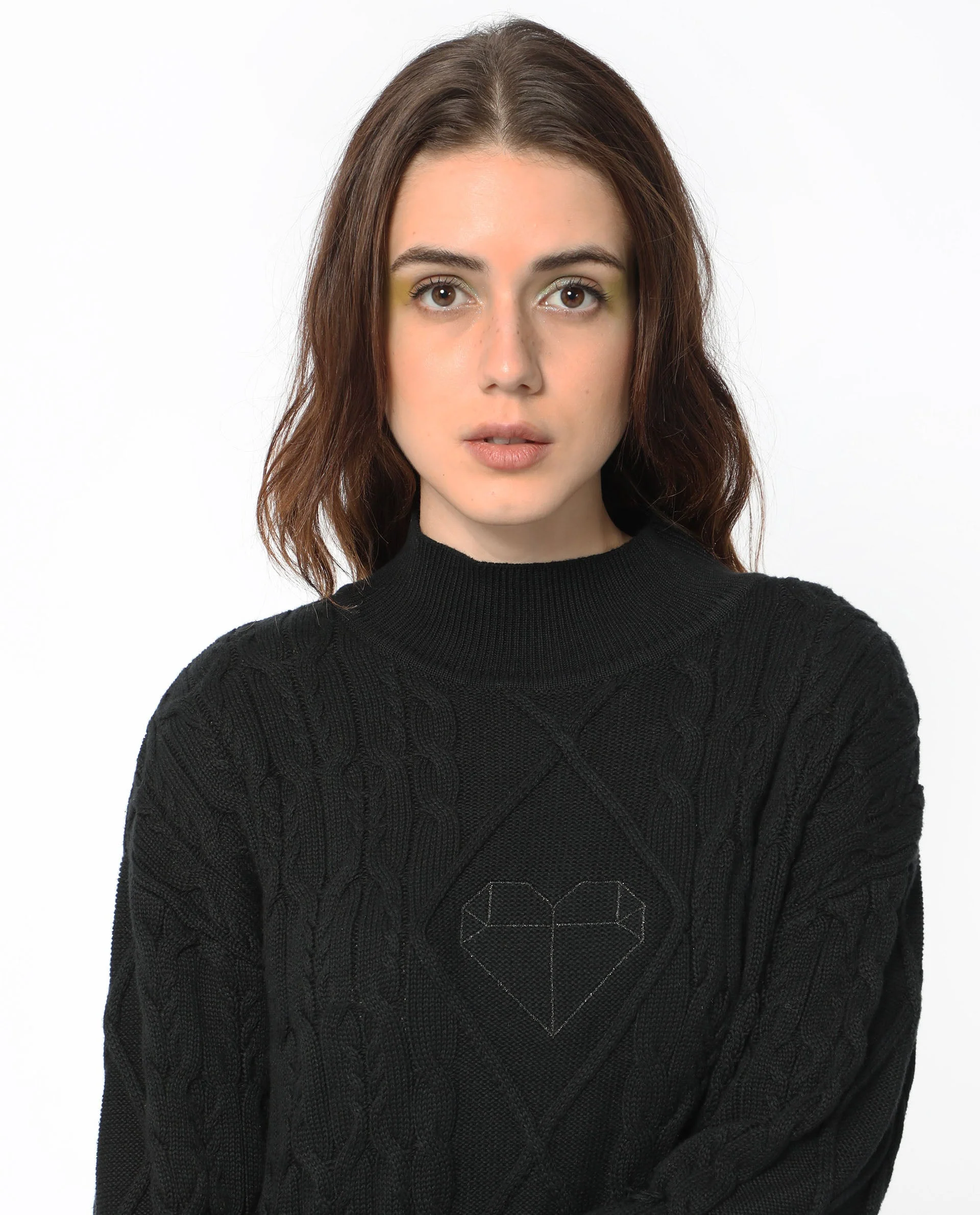 Rareism Women's Allen Black Cotton Turtle Neck Plain Regular Fit Sweater - Image 6