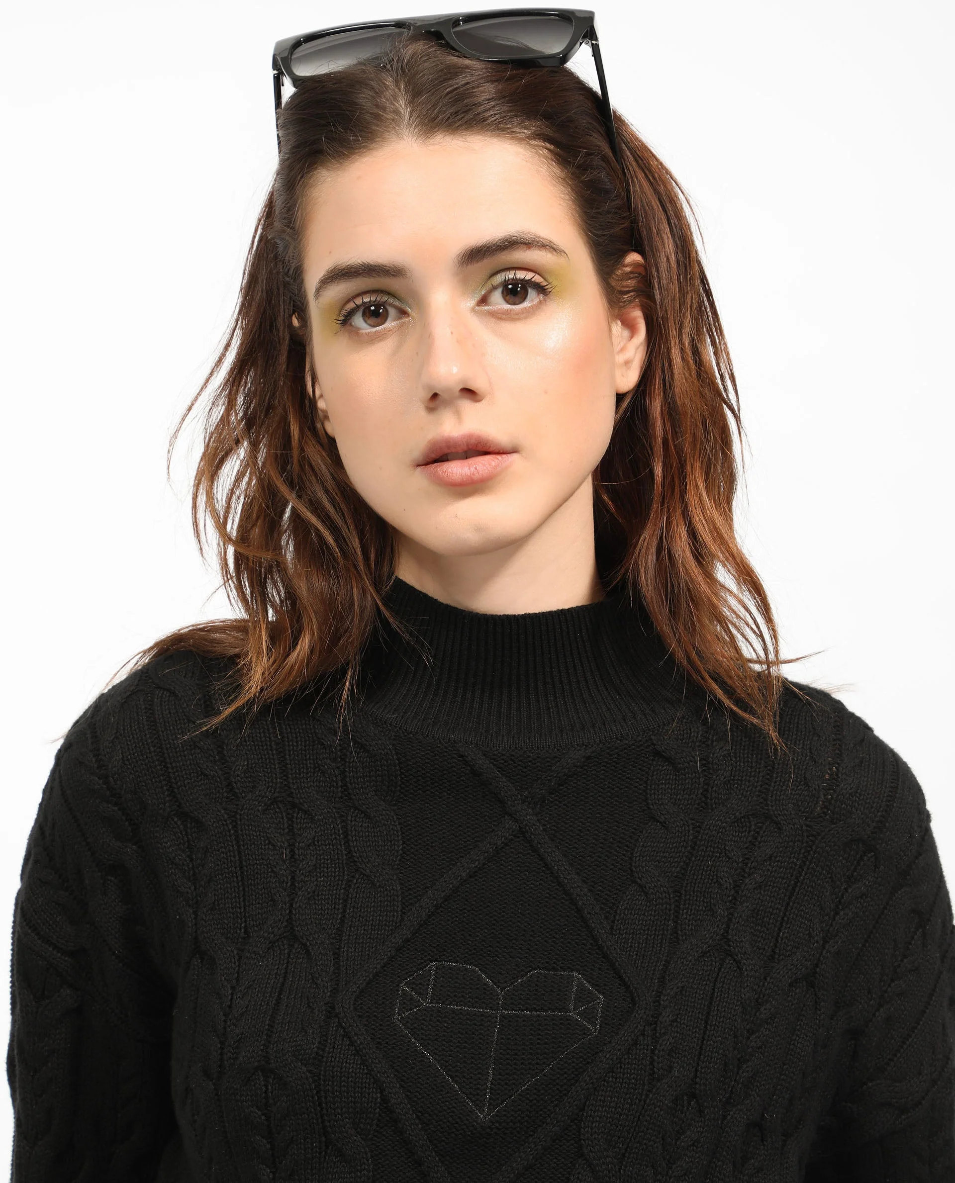 Rareism Women's Allen Black Cotton Turtle Neck Plain Regular Fit Sweater - Image 7
