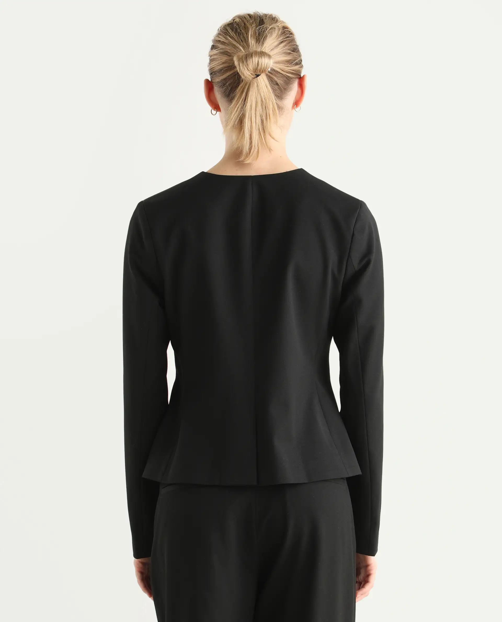 Rareism Women's Allenso Black Polyester Blend Full Sleeve Plain Blazer - Image 9