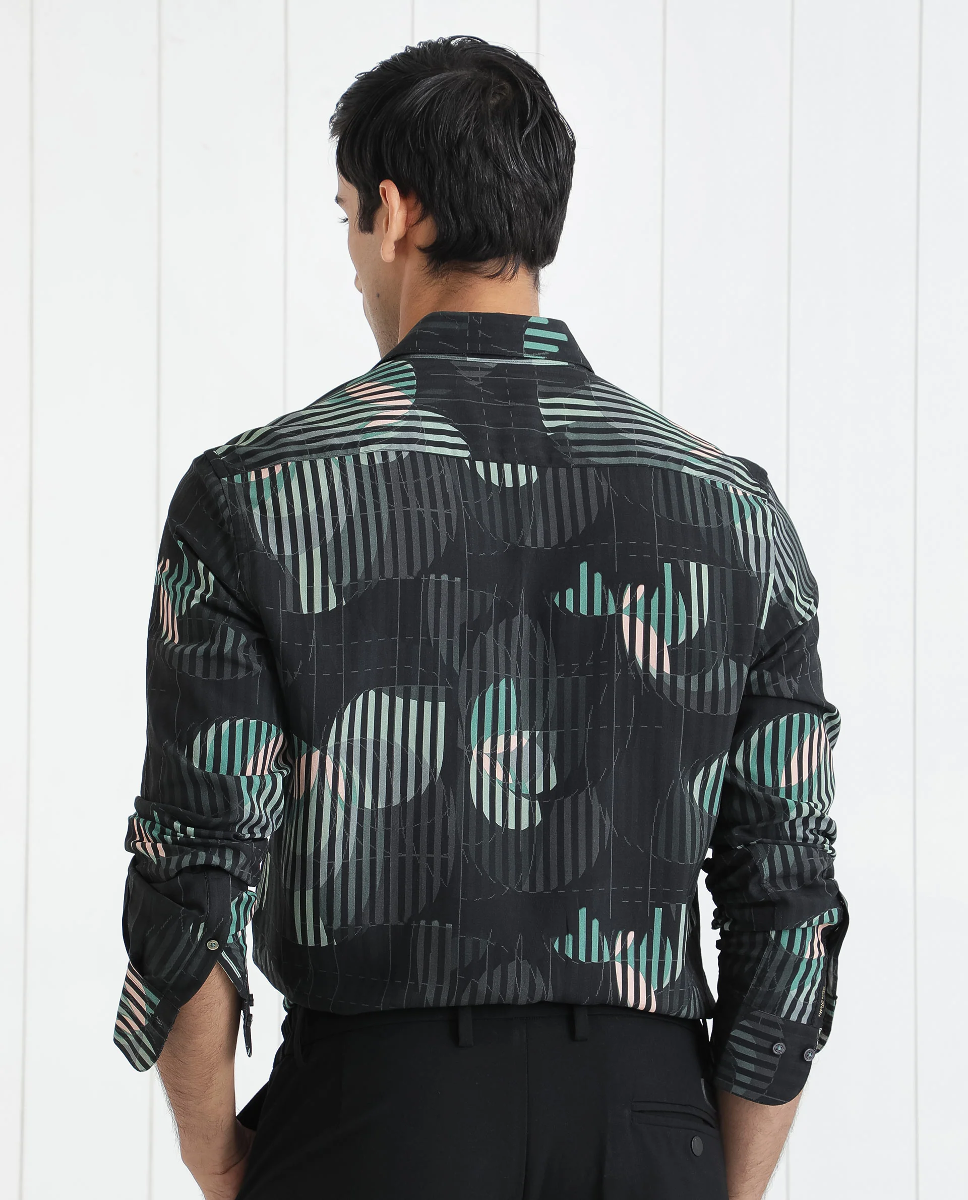 Rare Rabbit Men's Alora Black Viscose Floral Print Regular Fit Full Sleeve Collared Shirt - Image 10