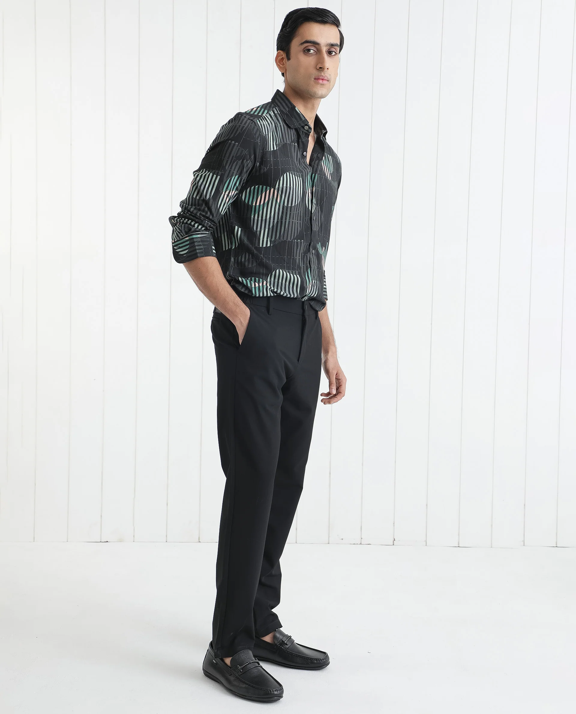 Rare Rabbit Men's Alora Black Viscose Floral Print Regular Fit Full Sleeve Collared Shirt - Image 8