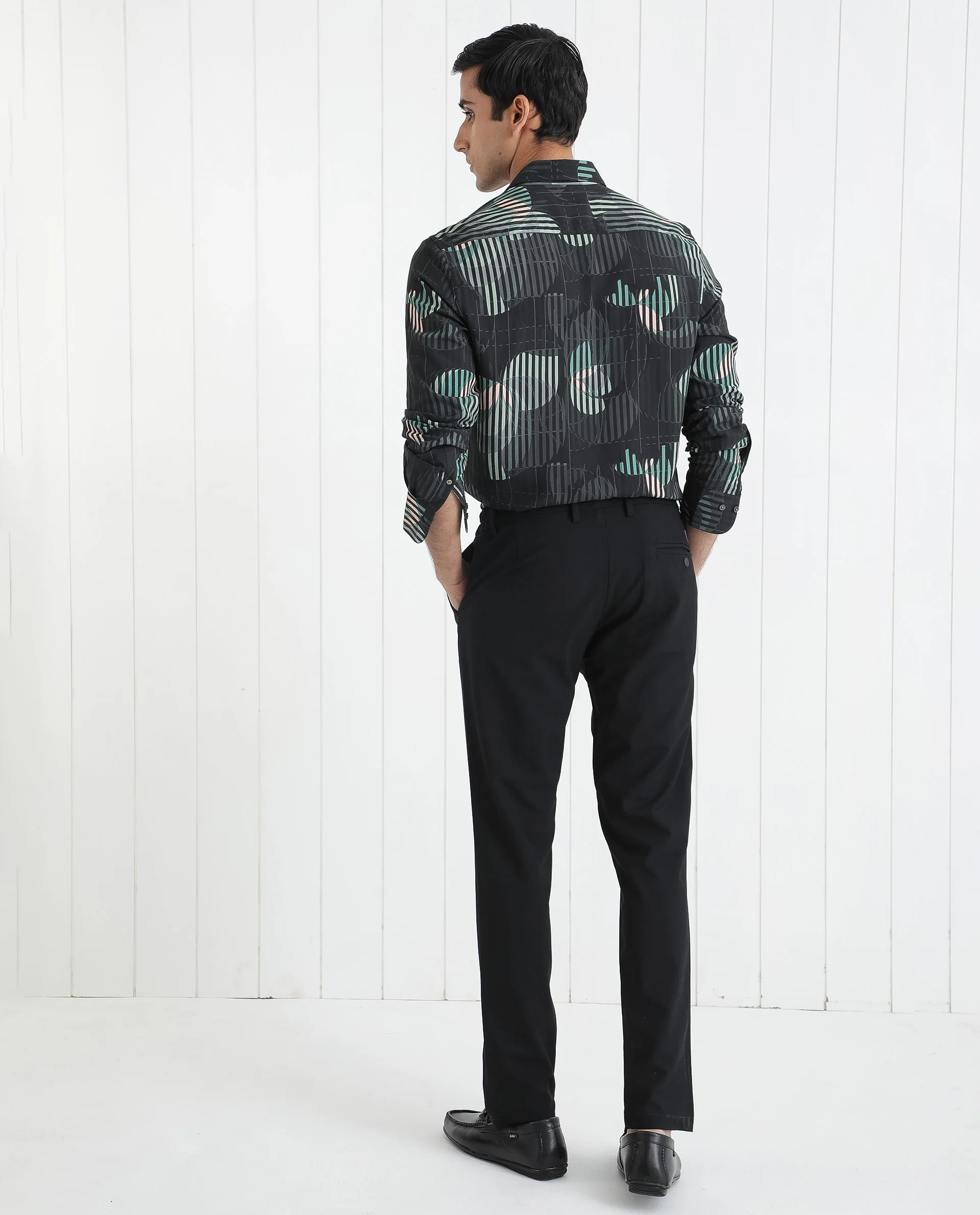 Rare Rabbit Men's Alora Black Viscose Floral Print Regular Fit Full Sleeve Collared Shirt - Image 9