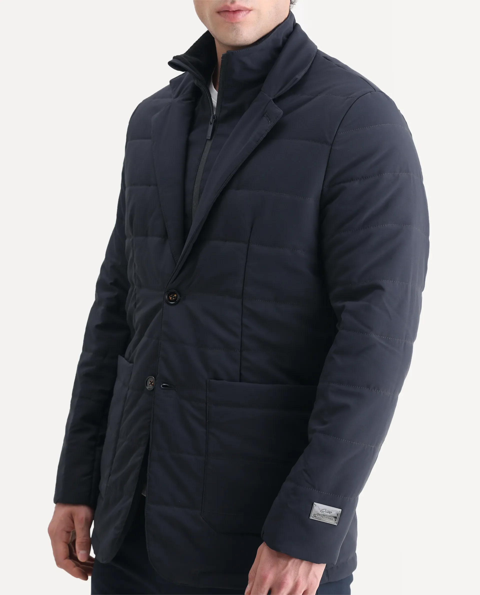 Rare Rabbit Men's Alter Navy Polyester Plain Regular Fit Full Sleeve Lapel Neck Jacket - Image 3