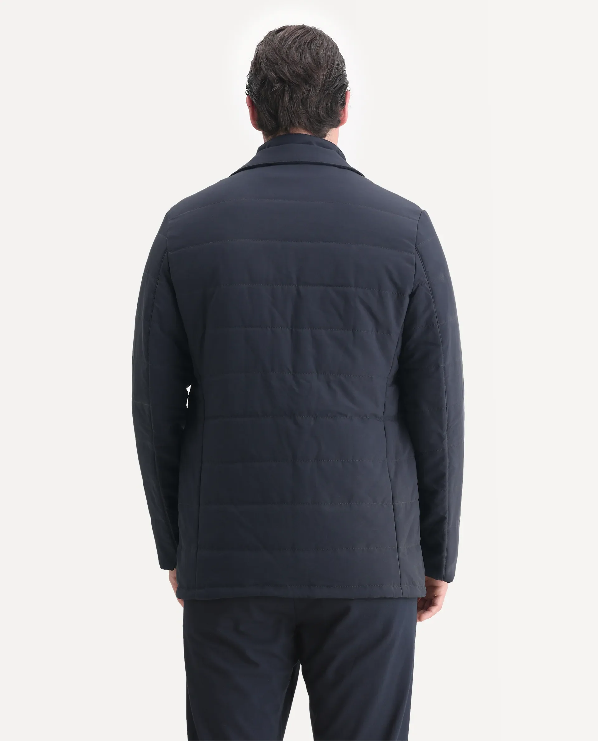 Rare Rabbit Men's Alter Navy Polyester Plain Regular Fit Full Sleeve Lapel Neck Jacket - Image 7