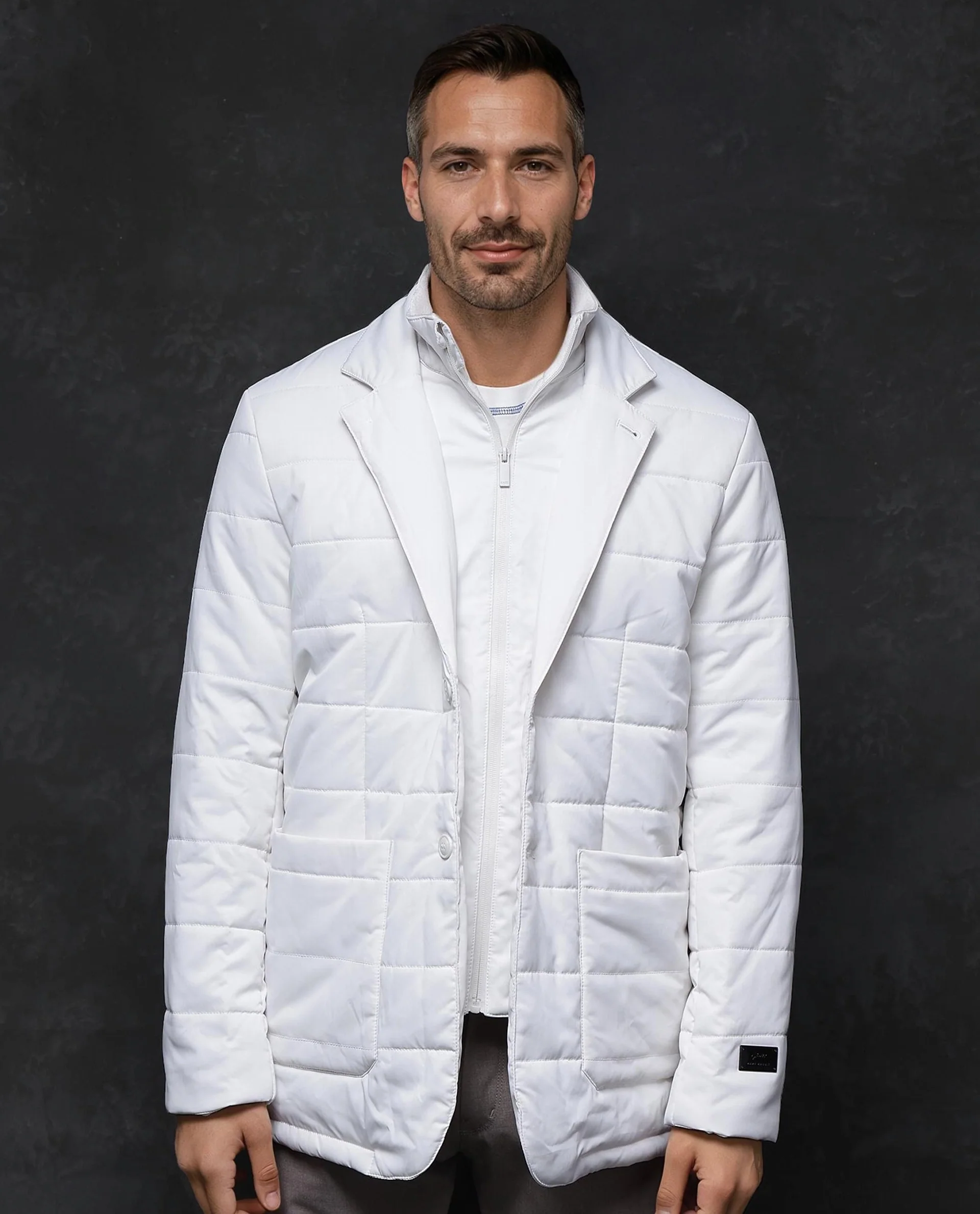 Rare Rabbit Men's Alter Off White Polyester Plain Regular Fit Full Sleeve Lapel Neck Jacket - Image 10