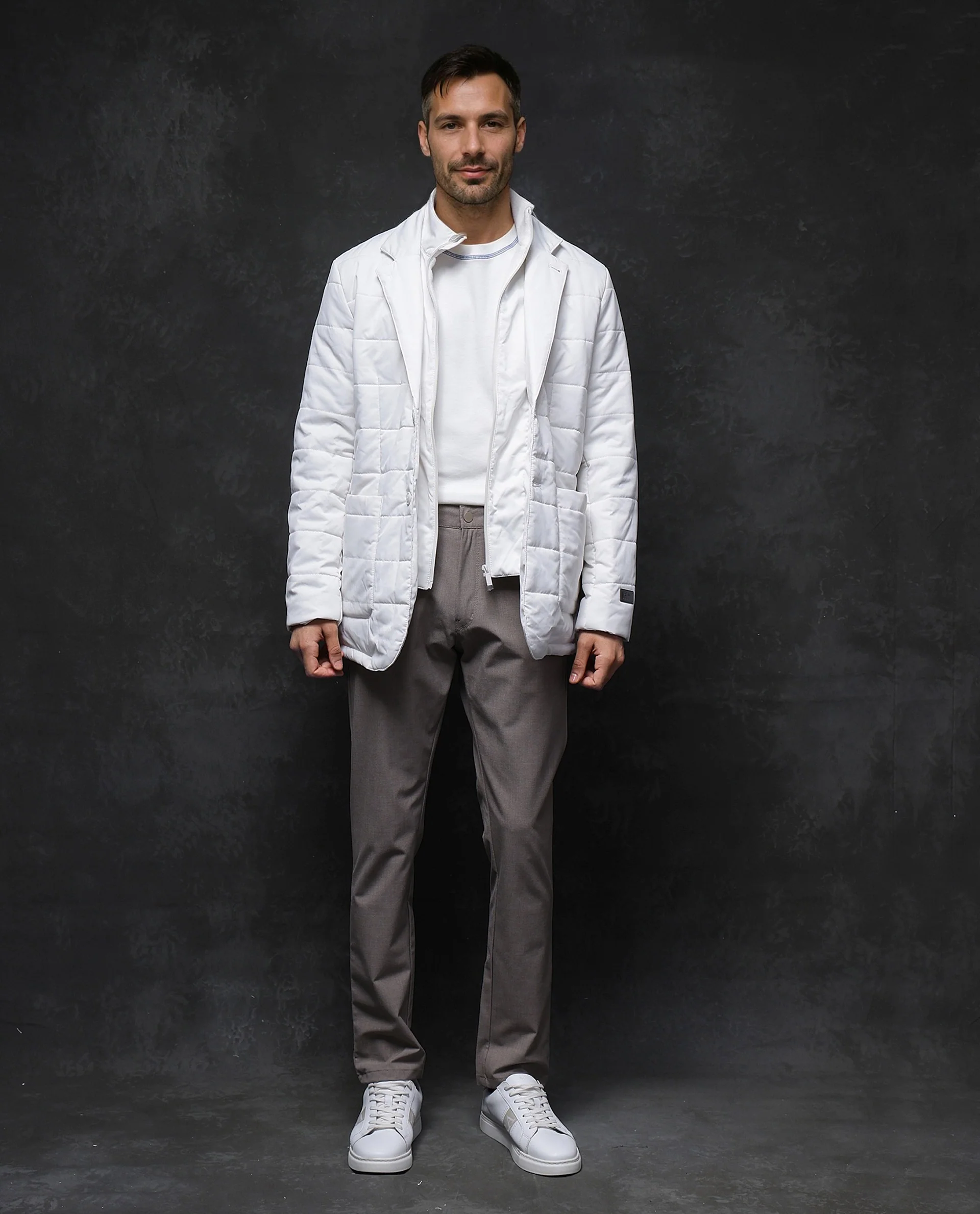 Rare Rabbit Men's Alter Off White Polyester Plain Regular Fit Full Sleeve Lapel Neck Jacket - Image 2