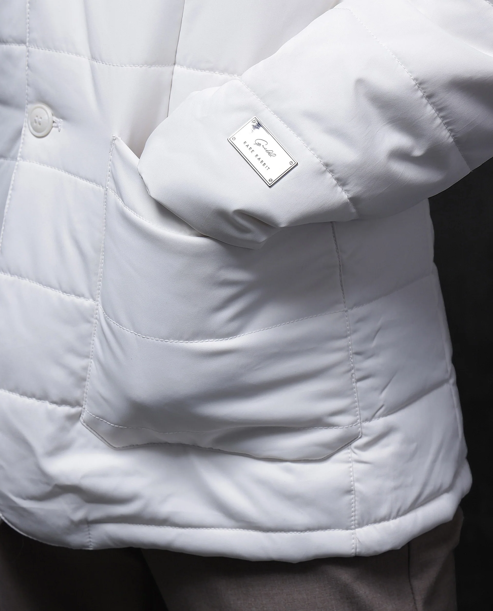 Rare Rabbit Men's Alter Off White Polyester Plain Regular Fit Full Sleeve Lapel Neck Jacket - Image 9