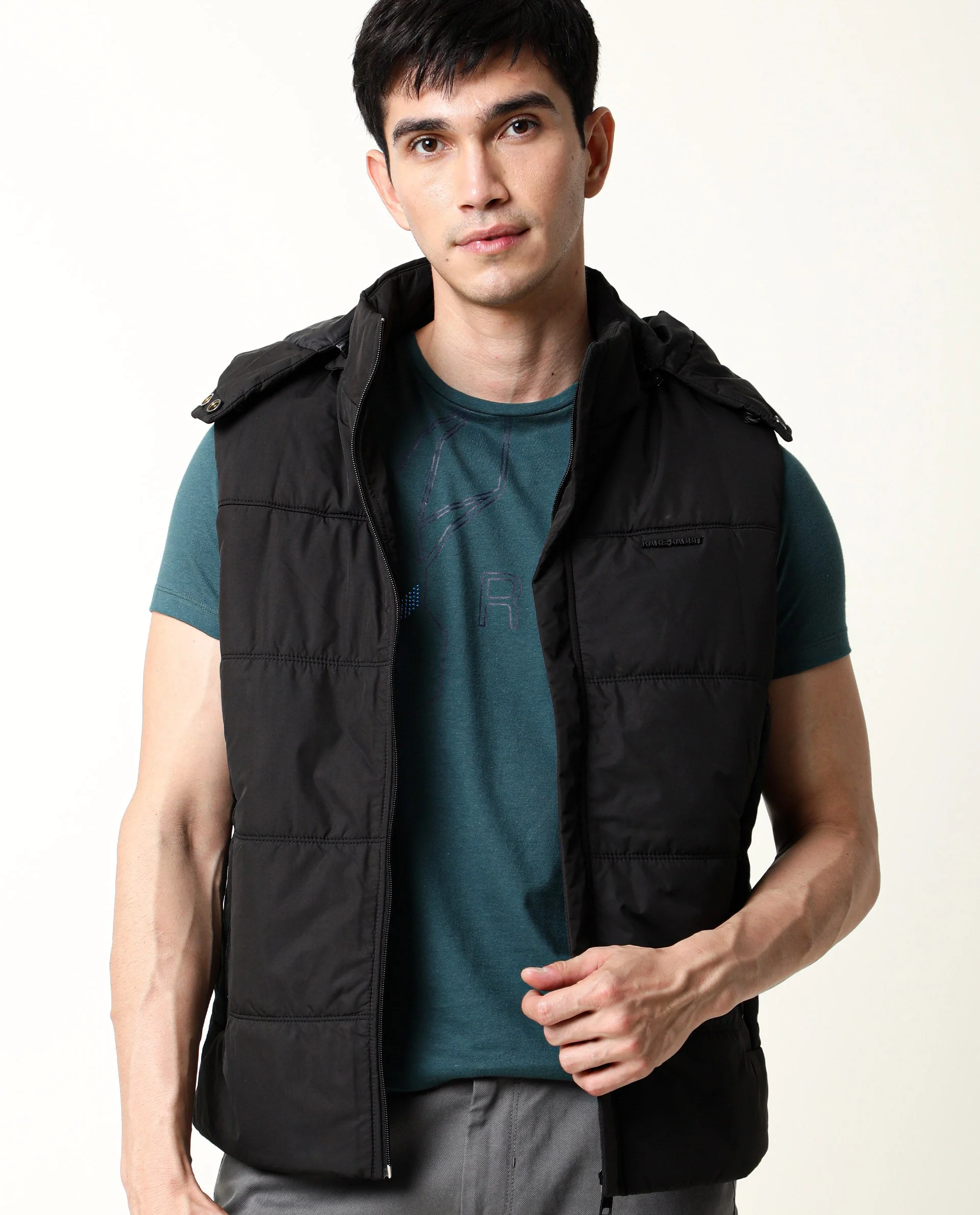Rare Rabbit Men's Alure Petrol Cotton Graphic Print Slim Fit Half Sleeve Crew Neck T-Shirt - Image 6