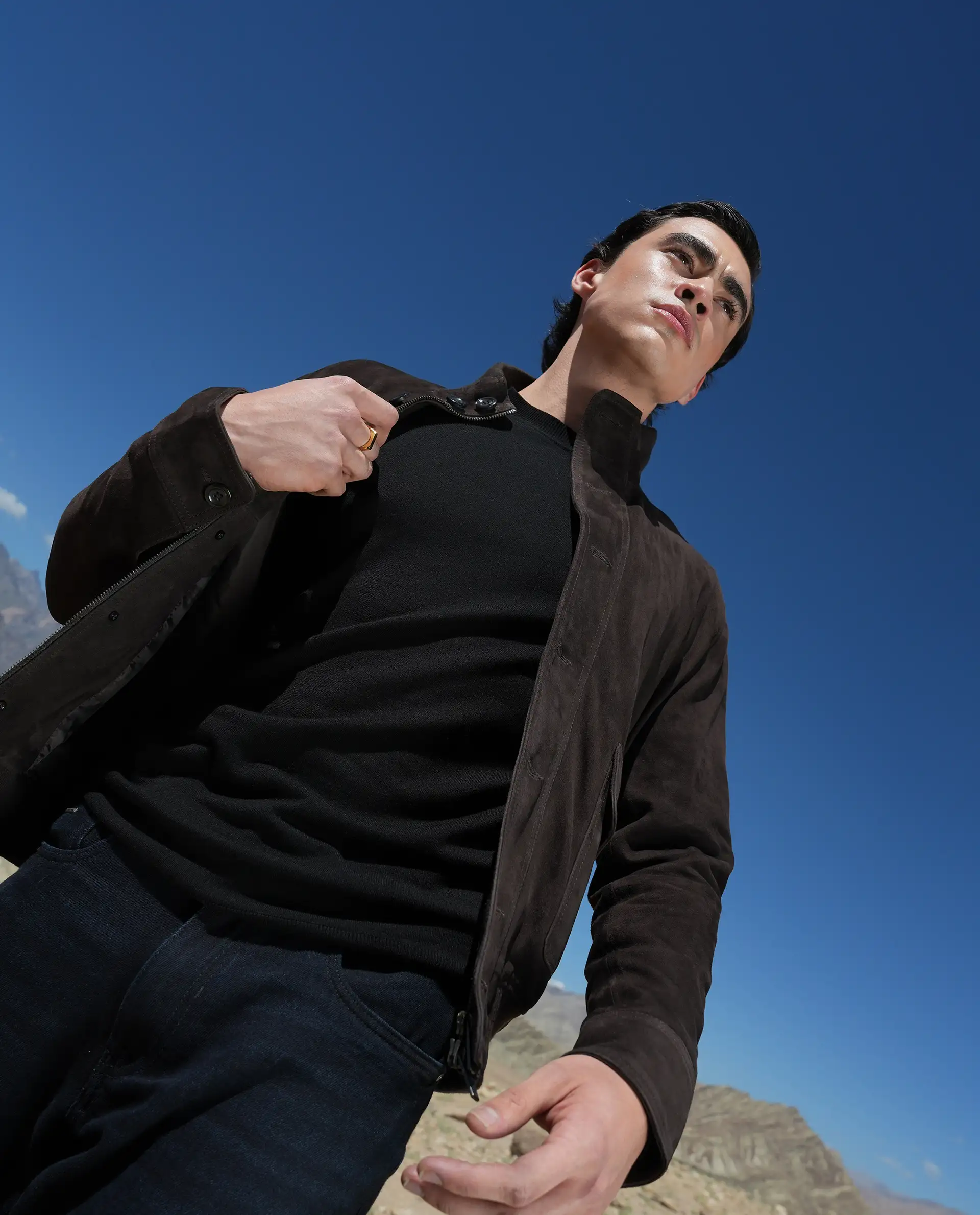 Rare Rabbit Men's Alva Black Viscose Plain Regular Fit Full Sleeve High Neck Sweater - Image 3
