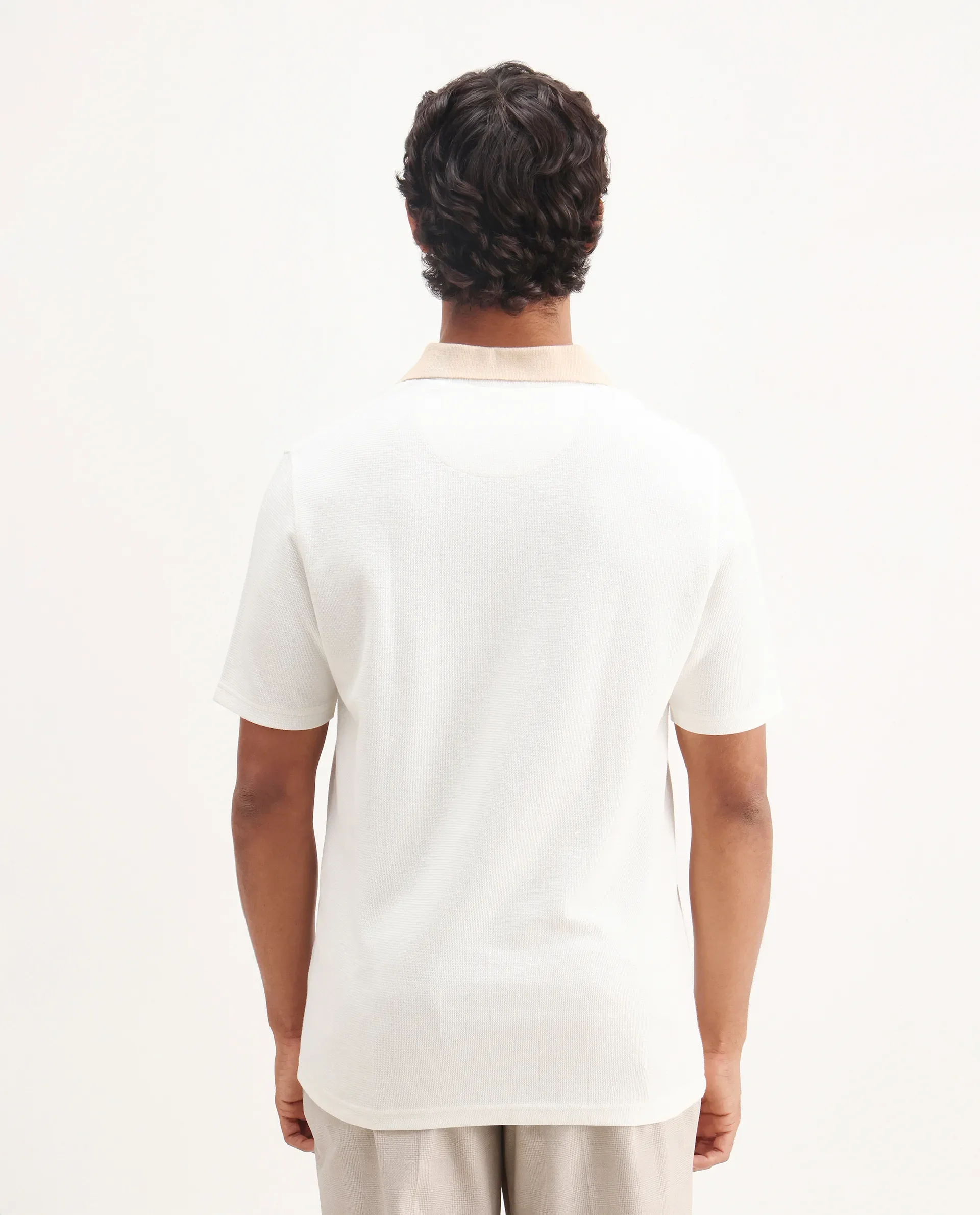 Rare Rabbit Men's Amber Off White Cotton Blend Graphic Print Relaxed Fit Half Sleeve Polo - Image 7