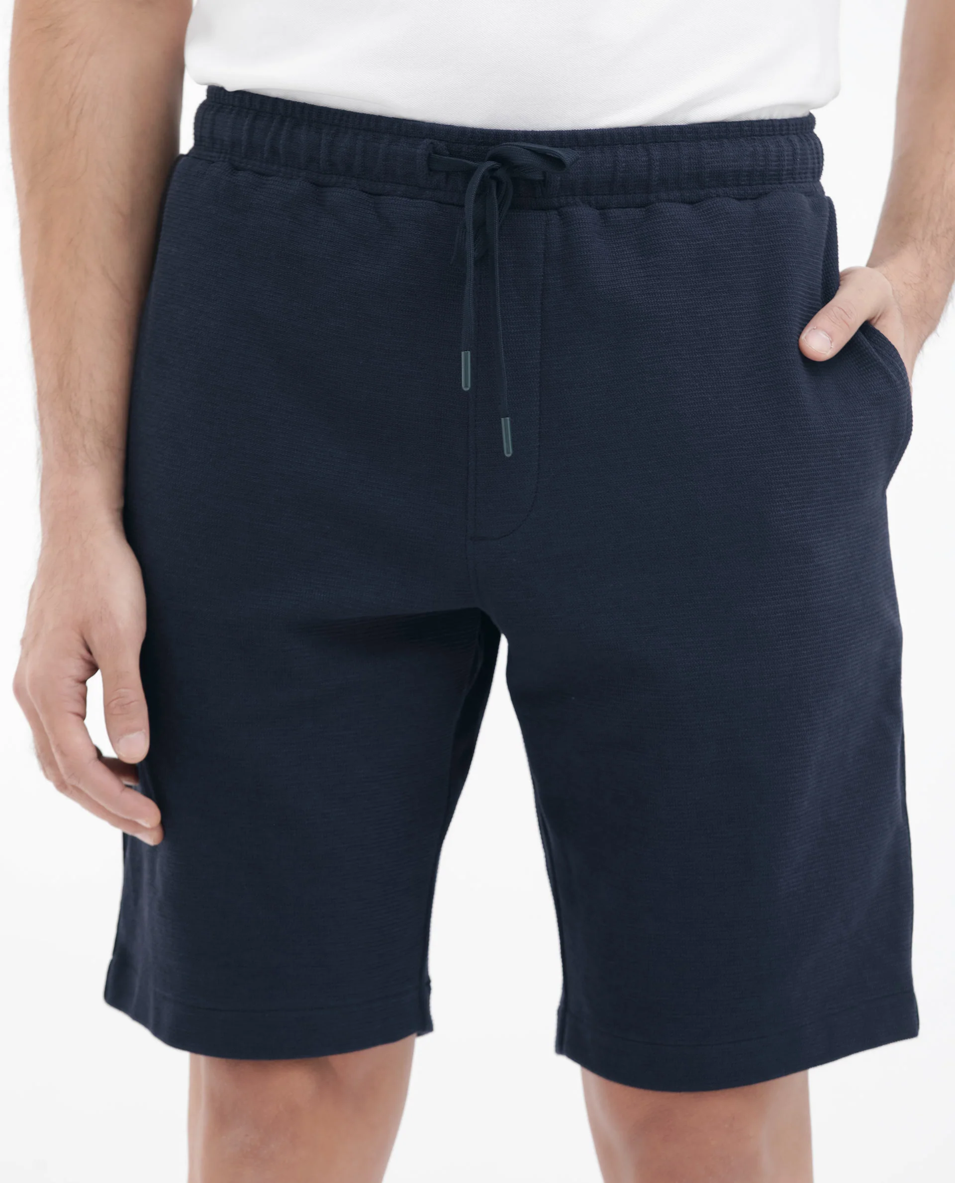 Rare Rabbit Men's Ambet Dusky Navy Cotton Blend Plain Relaxed Fit Shorts - Image 6